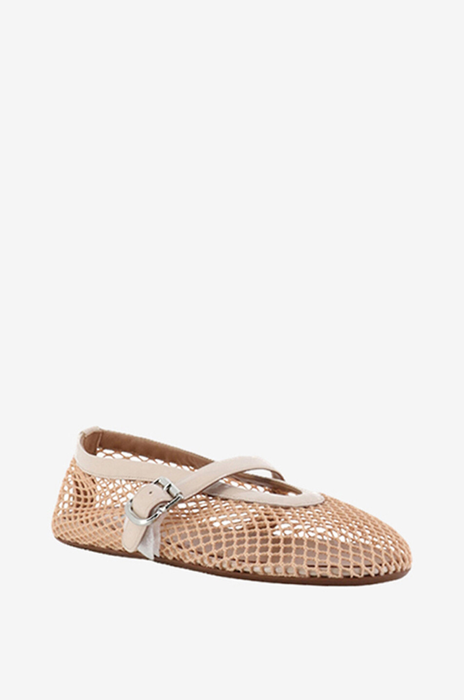 ALAÏA Net fabric trappy ballet flats Women LIGHT PINK 1