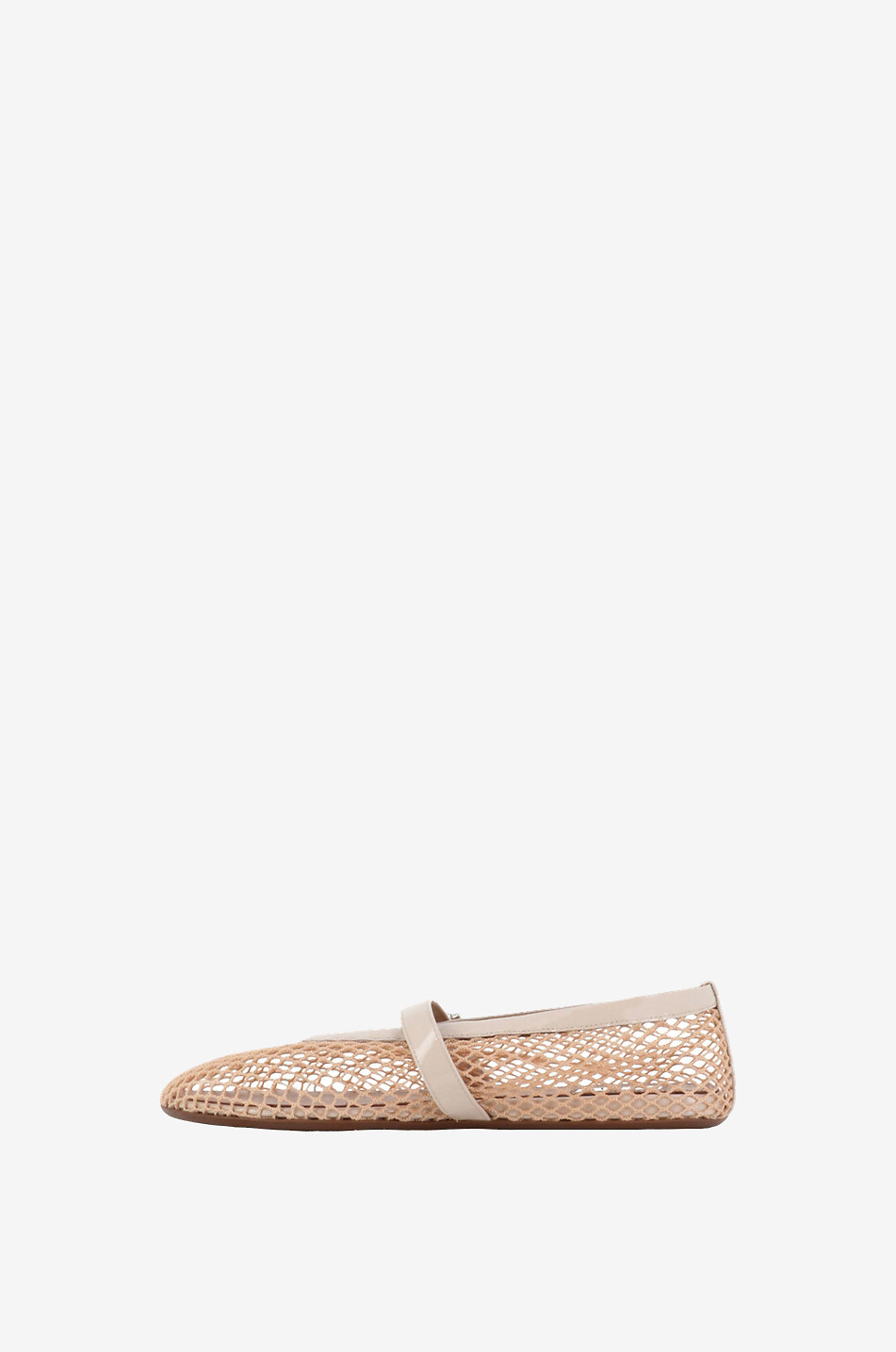 ALAÏA Net fabric trappy ballet flats Women LIGHT PINK 3