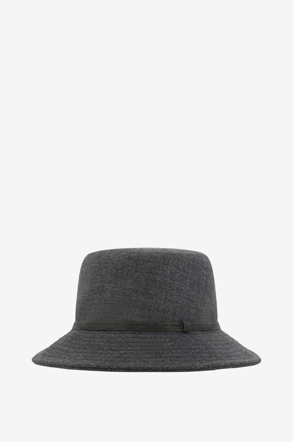 BRUNELLO CUCINELLI Chapeau en toile de laine Monile Femme GRIS CLAIR 2