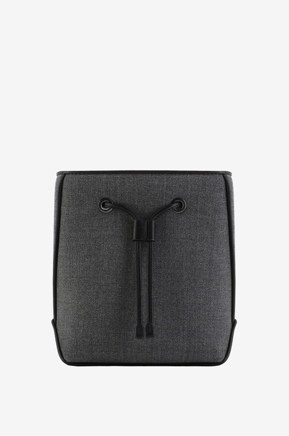 Wool gauze and leather mini shoulder bag