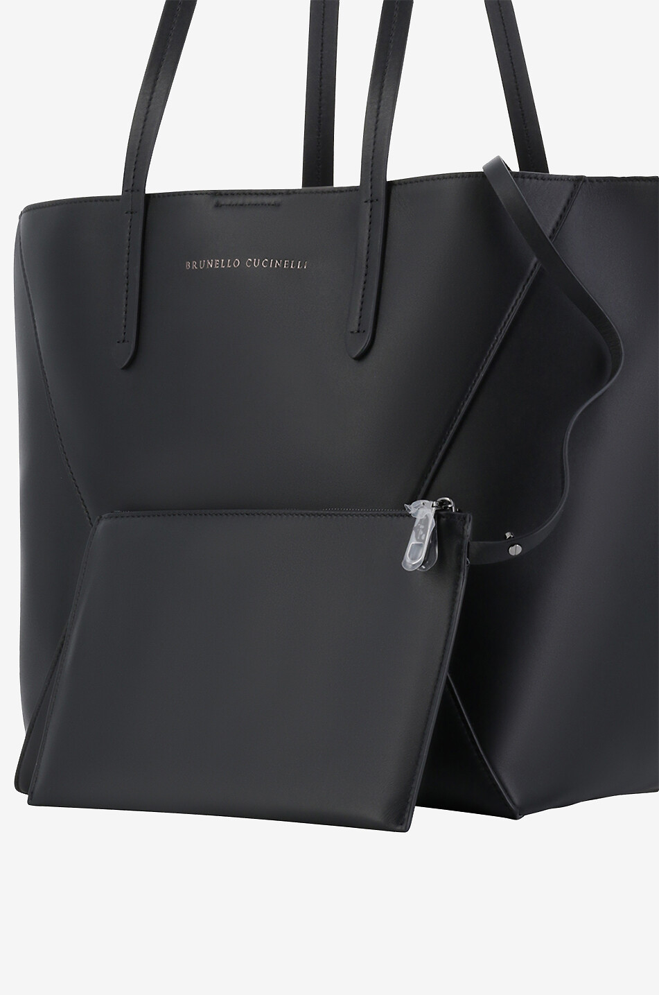 BRUNELLO CUCINELLI Supple smooth leather tote bag Women BLACK 5