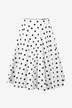 Jupe midi évasée en coton imprimée pois