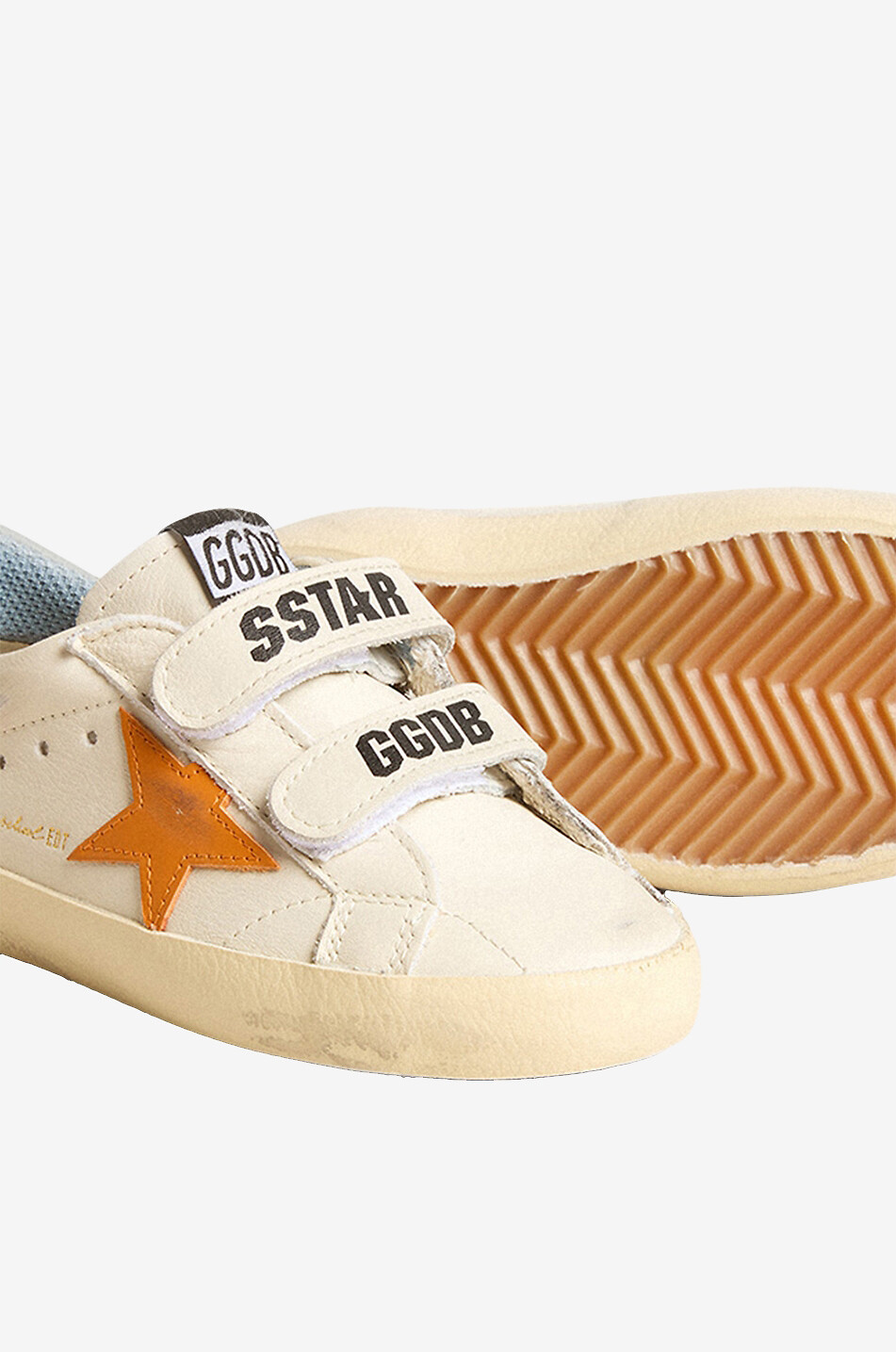 GOLDEN GOOSE Old School boys' cow leather sneakers Boy WHITE 4