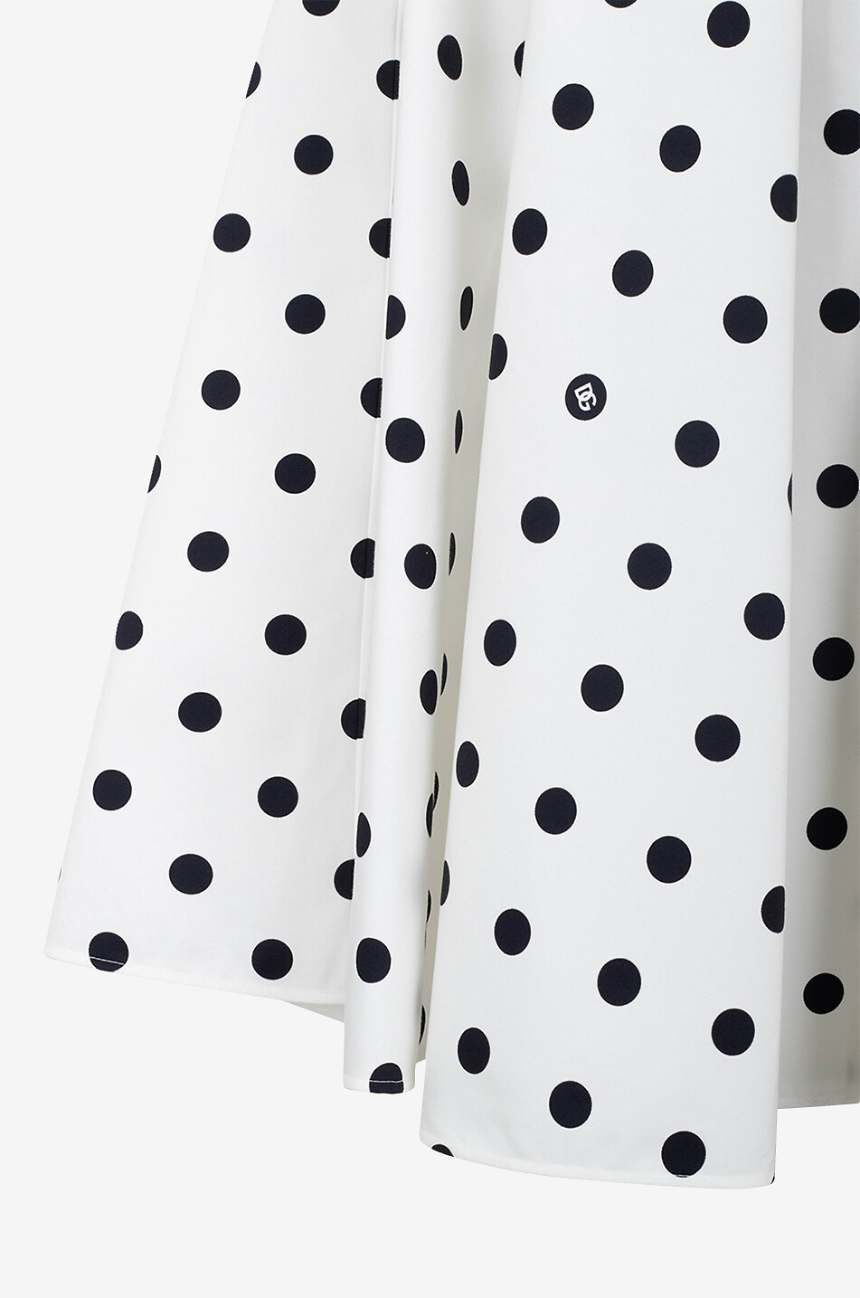 Polka dot printed flared cotton midi skirt DOLCE GABBANA Bongenie