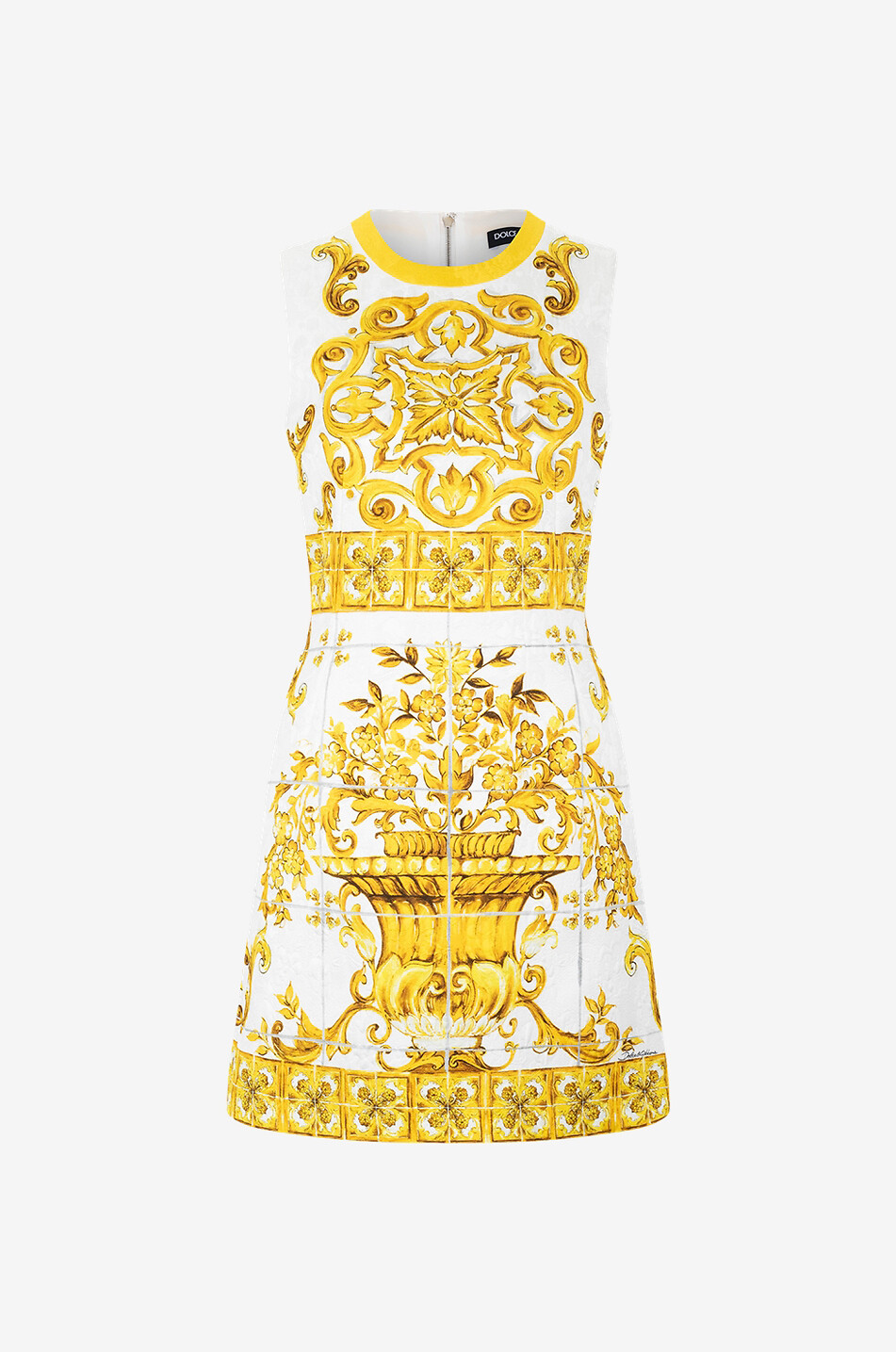 Majolica printed mini sheath dress in brocade DOLCE GABBANA Bongenie