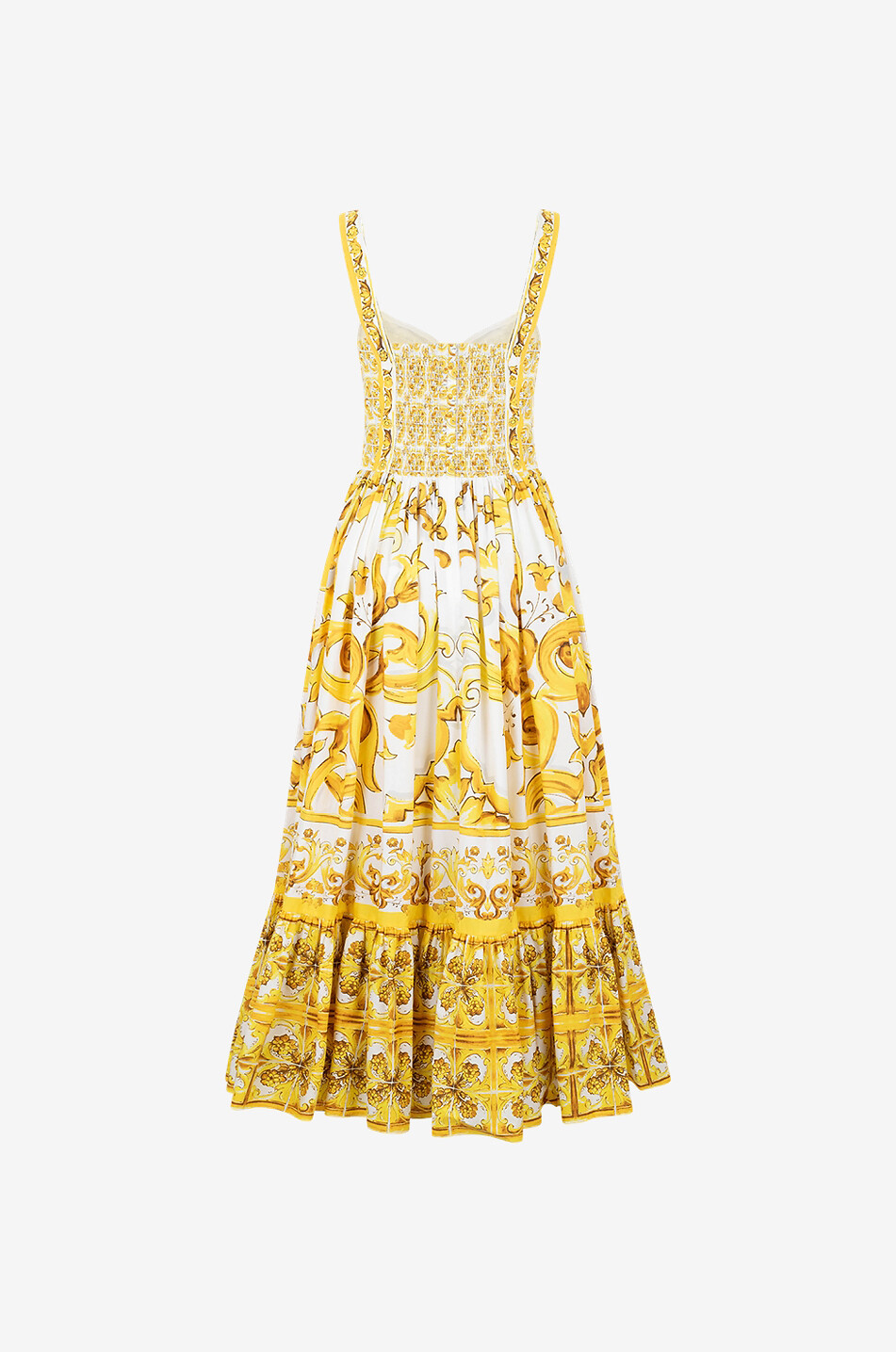 DOLCE & GABBANA Majolica poplin bustier midi dress Women YELLOW 2