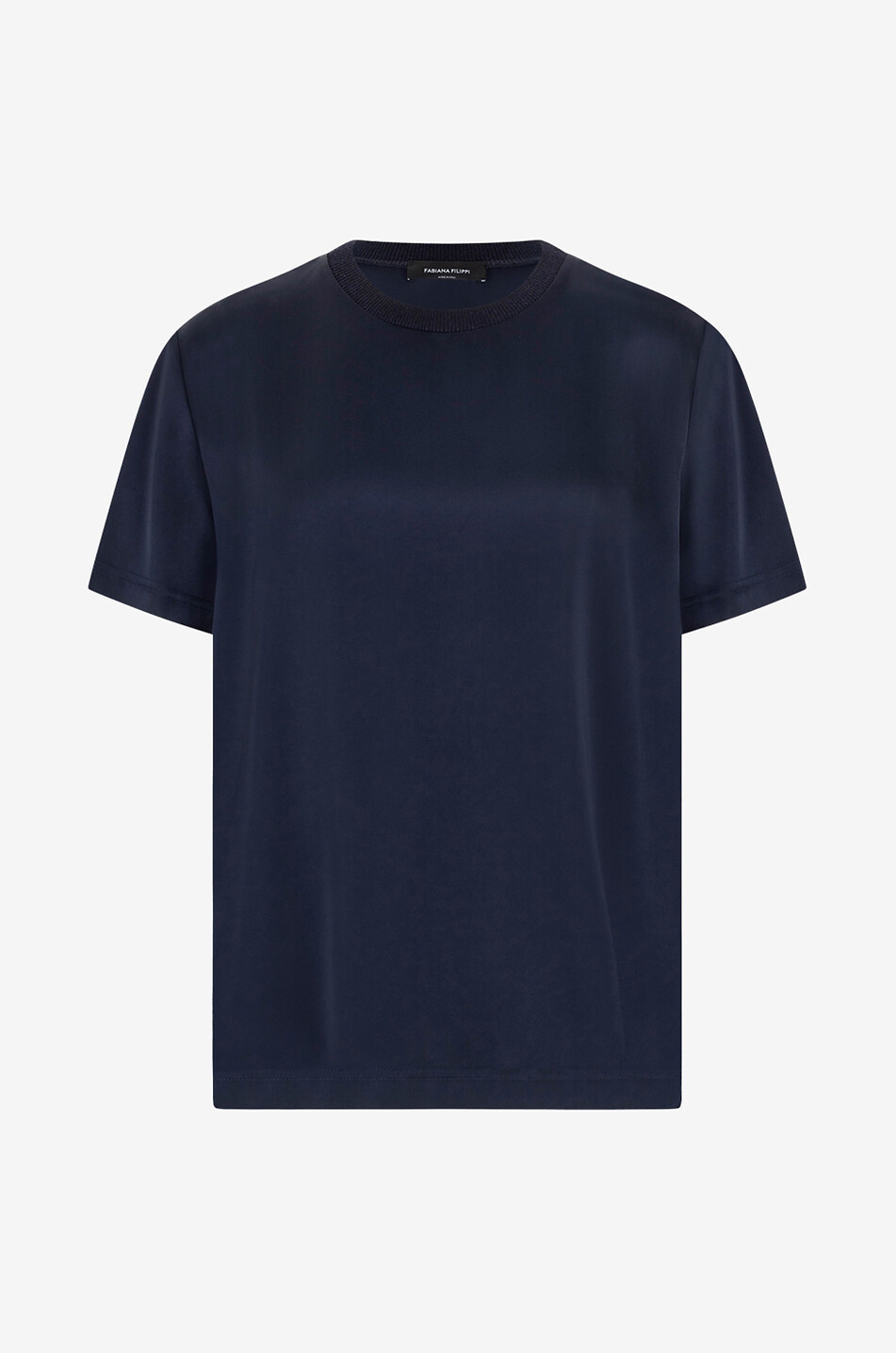 FABIANA FILIPPI T-Shirt aus Satin und Strick Damen DUNKELBLAU 1
