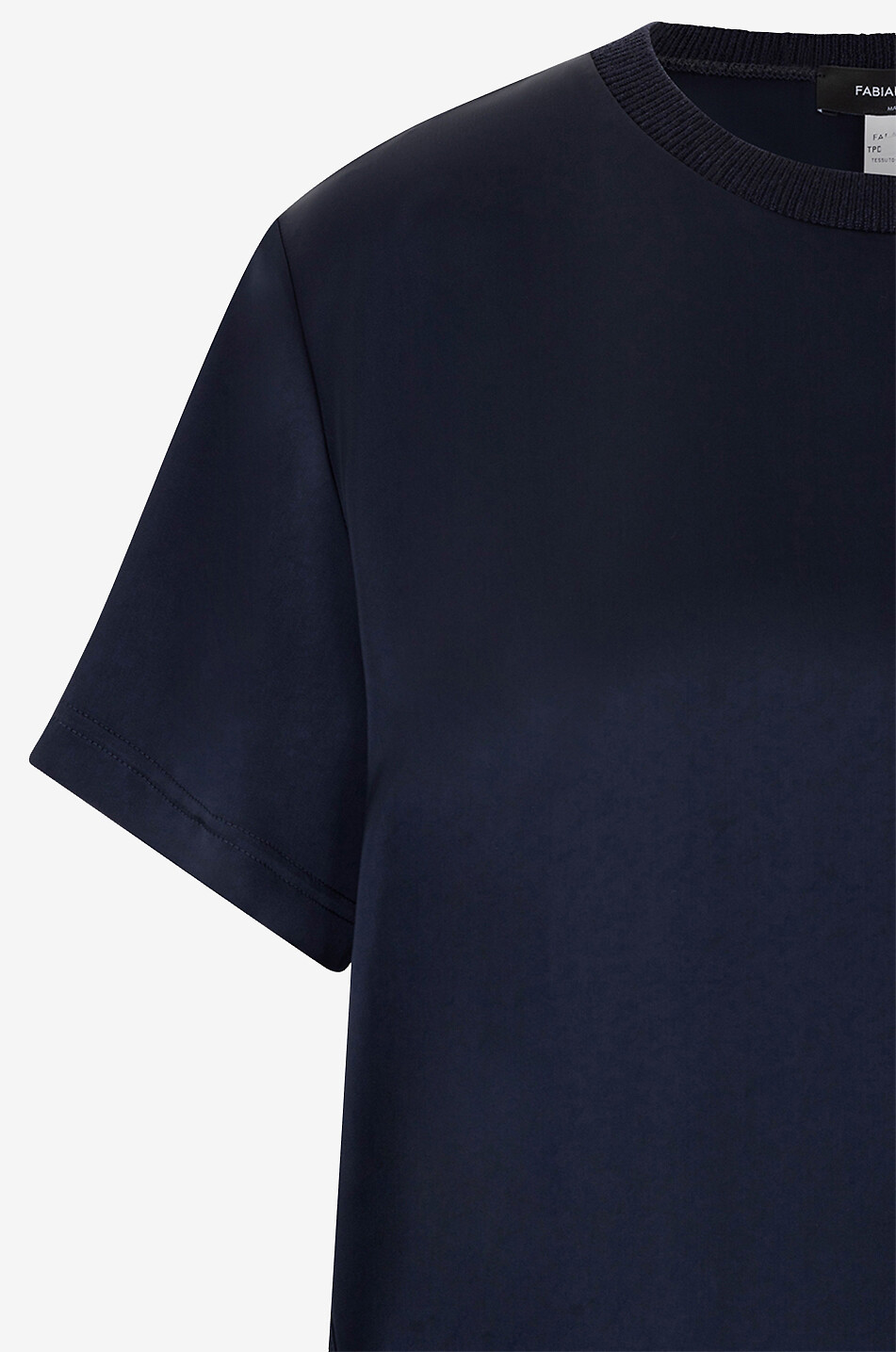 FABIANA FILIPPI T-Shirt aus Satin und Strick Damen DUNKELBLAU 7