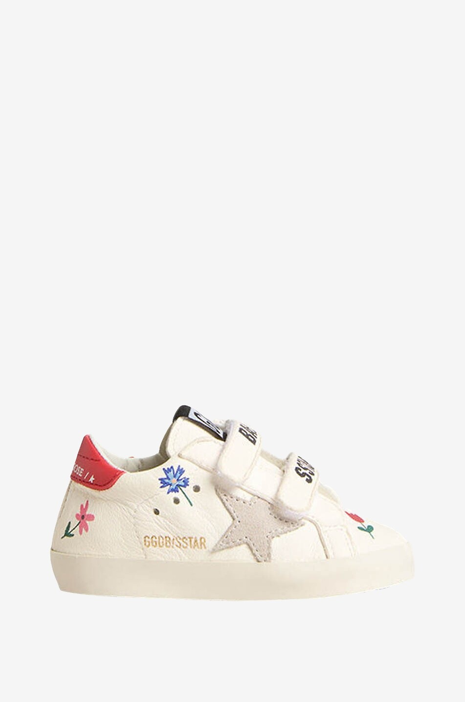 Baby School flower printed baby leather sneakers