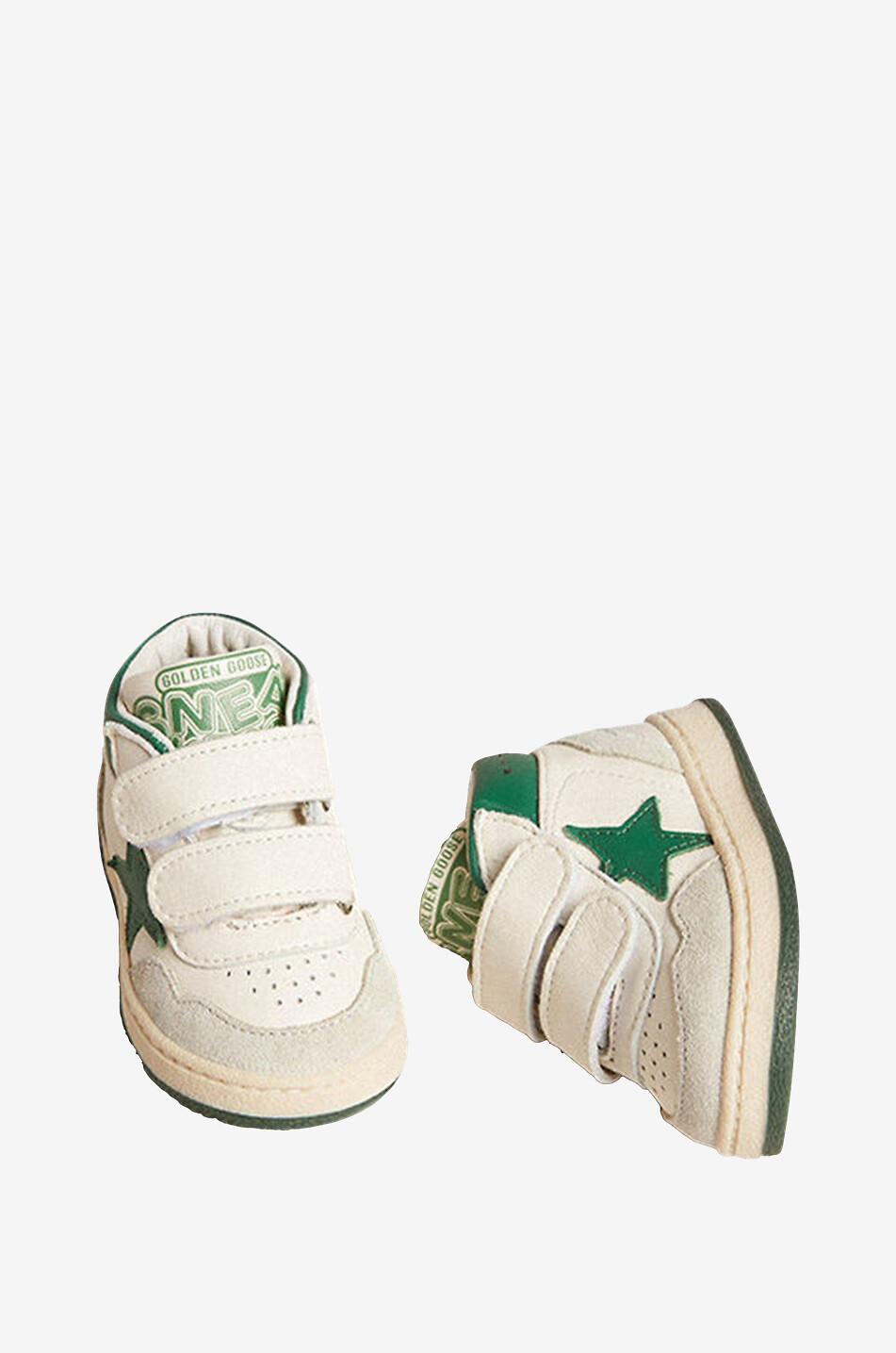 GOLDEN GOOSE June sheepkin goatskin and cow leather baby sneakers Baby WHITE 2