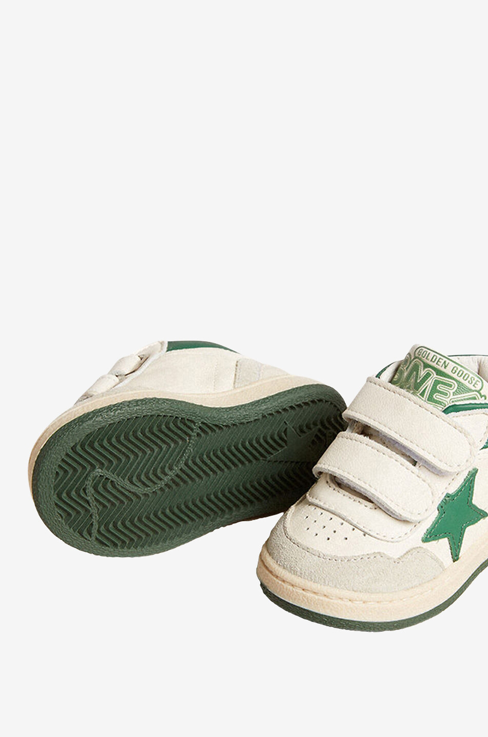 GOLDEN GOOSE June sheepkin goatskin and cow leather baby sneakers Baby WHITE 4