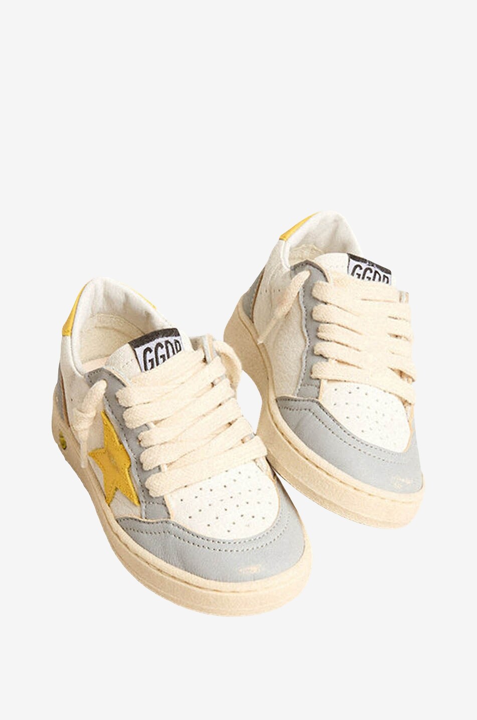 GOLDEN GOOSE Ball Star New children's grained low-top sneakers Boy WHITE 2