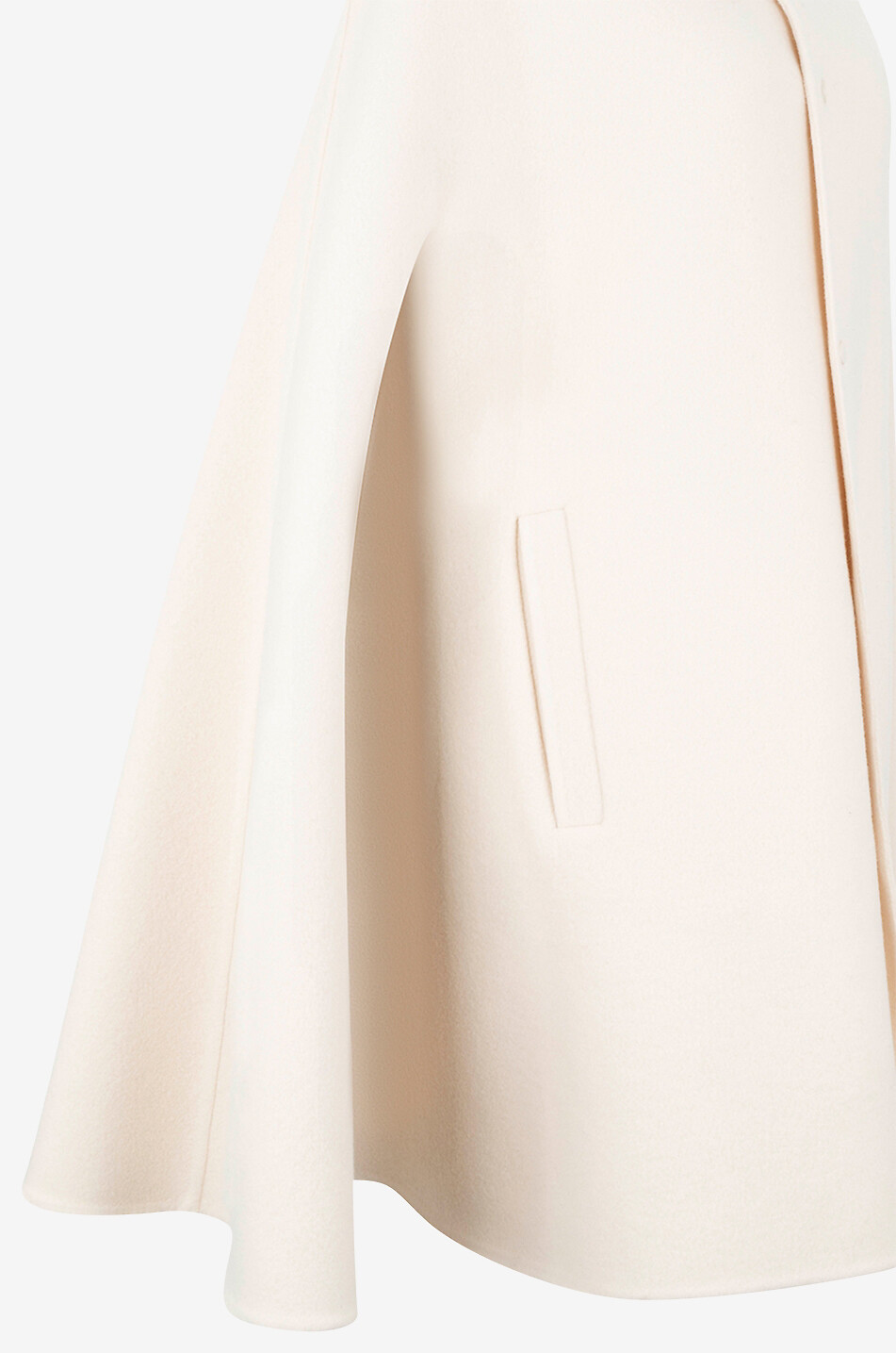 FABIANA FILIPPI Hooded double-layer wool cape Women EGGSHELL 5