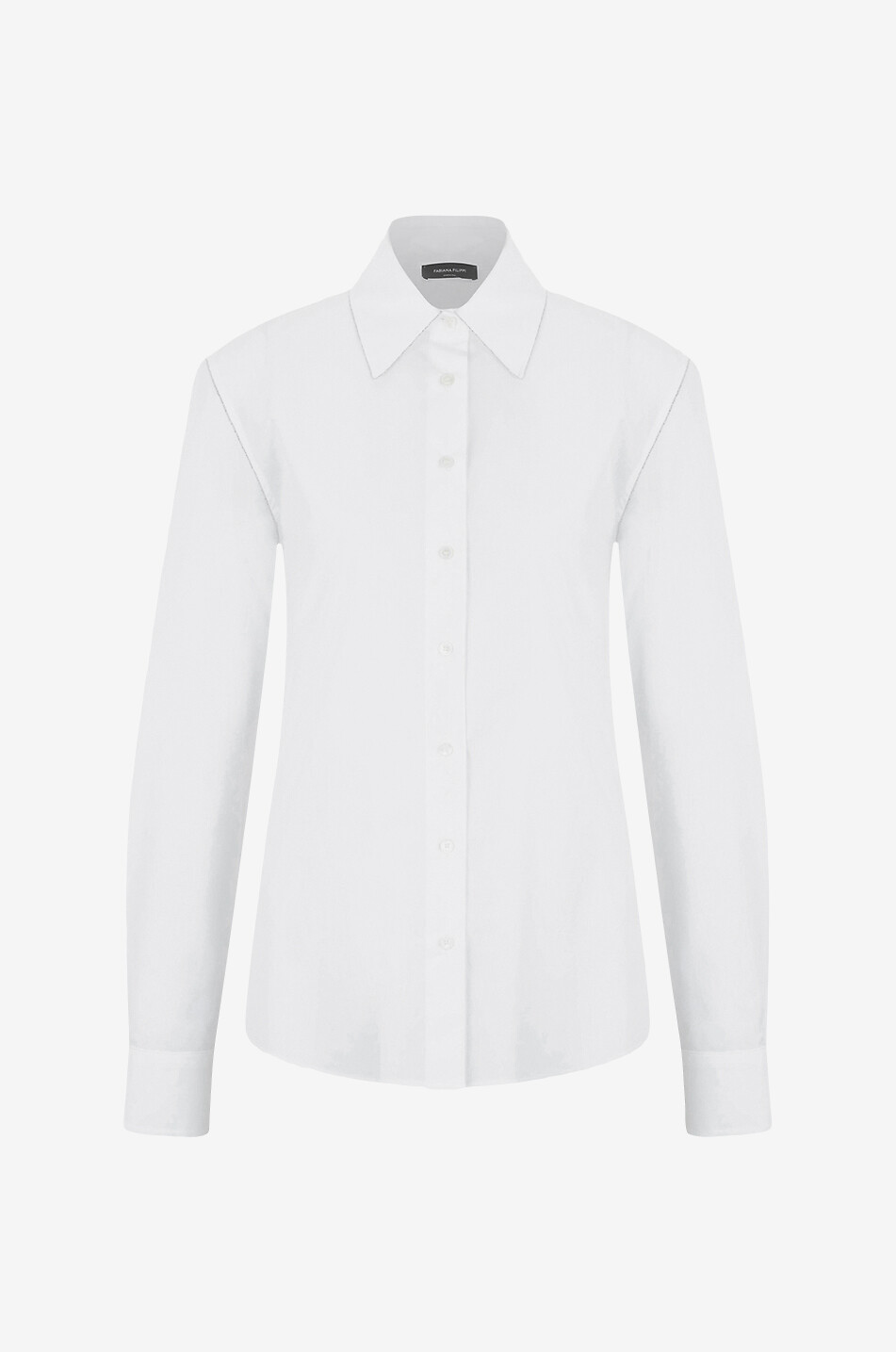 FABIANA FILIPPI Tailliertes Popeline-Hemd mit Diamante-Fadendetails Damen WEISS 1