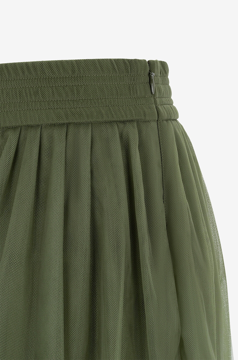 Flared tulle midi skirt