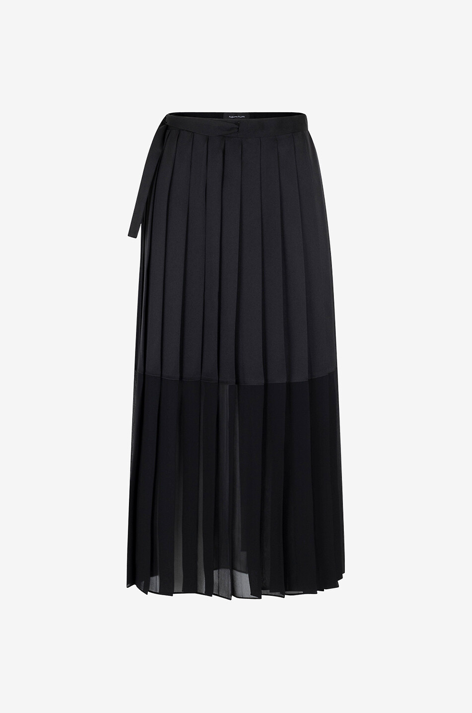 FABIANA FILIPPI Jupe portefeuille plissée midi en crêpe Femme NOIR 1