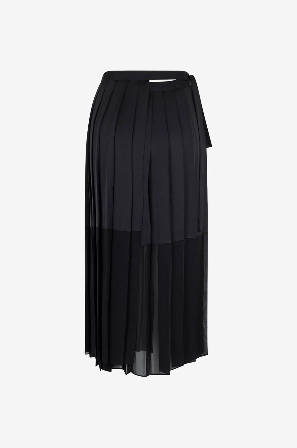 Pleated crepe midi wrap shirt
