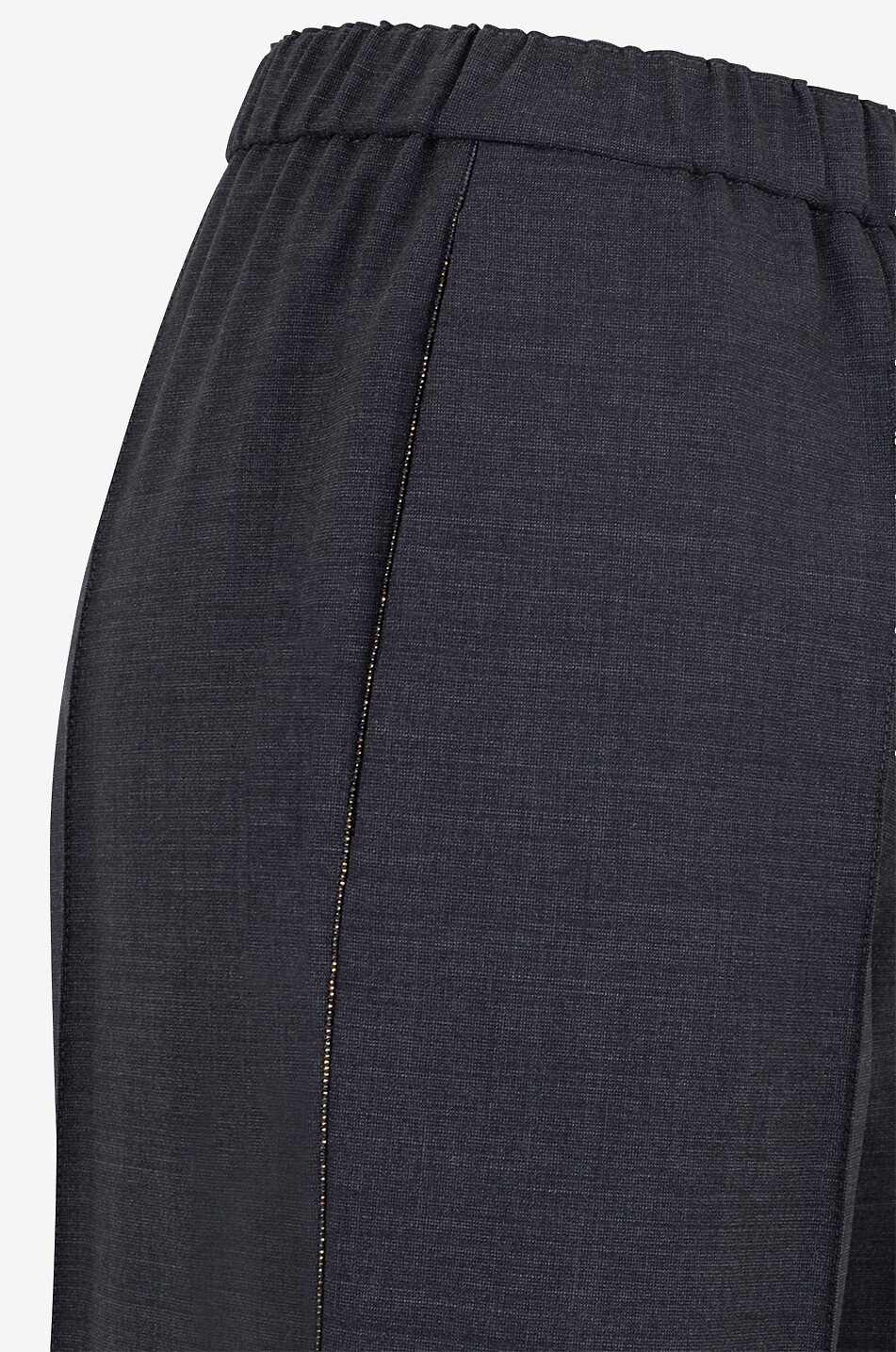 FABIANA FILIPPI Pantalon raccourci coupe jogger en laine mélangée et perles Femme GRIS FONCÉ 3