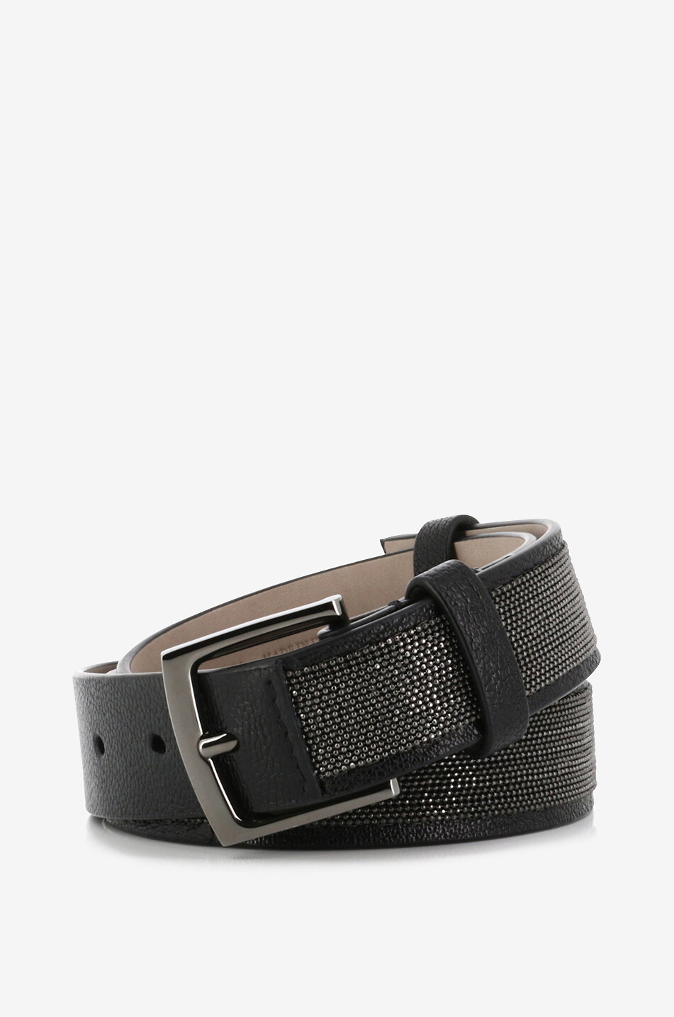 Ceinture en cuir grainée et Monile - 30 mm