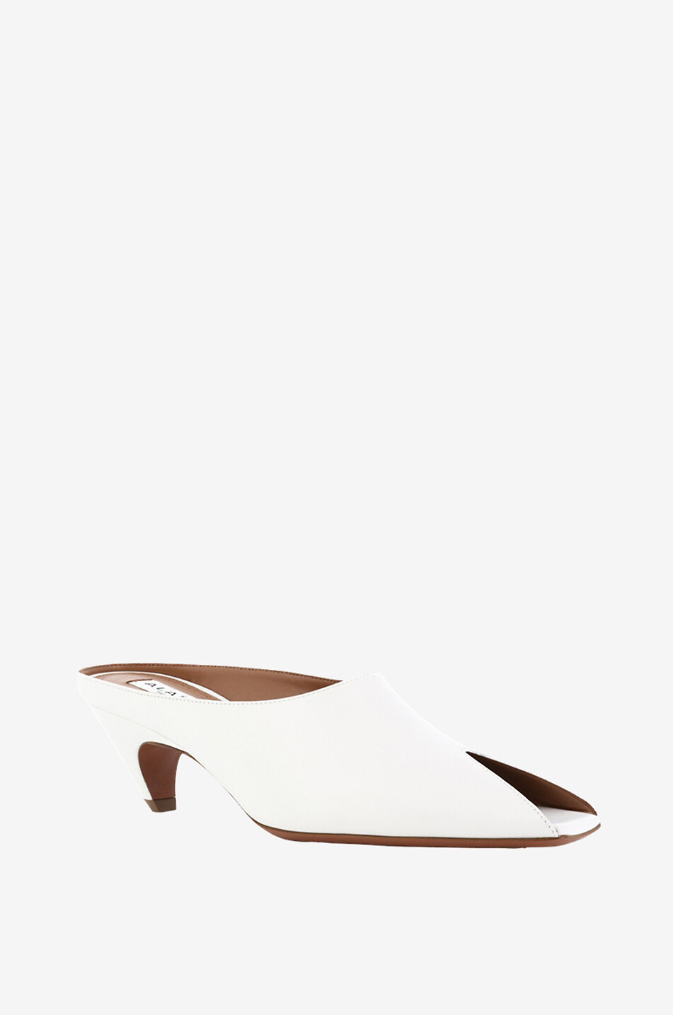 ALAÏA Spike 55 open-toe kitten heel mules Women EGGSHELL 1