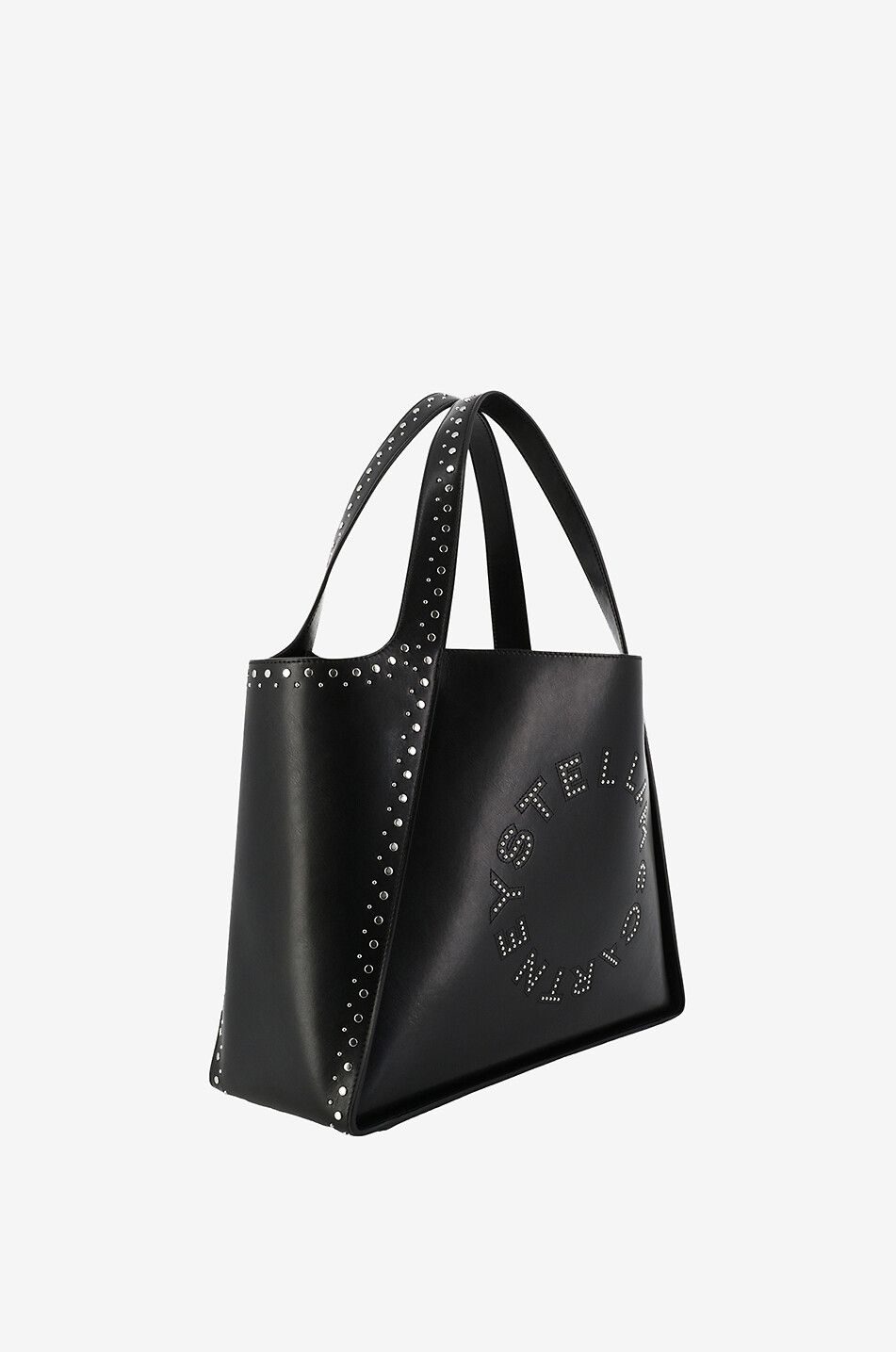 Stella Logo studded faux leather tote bag