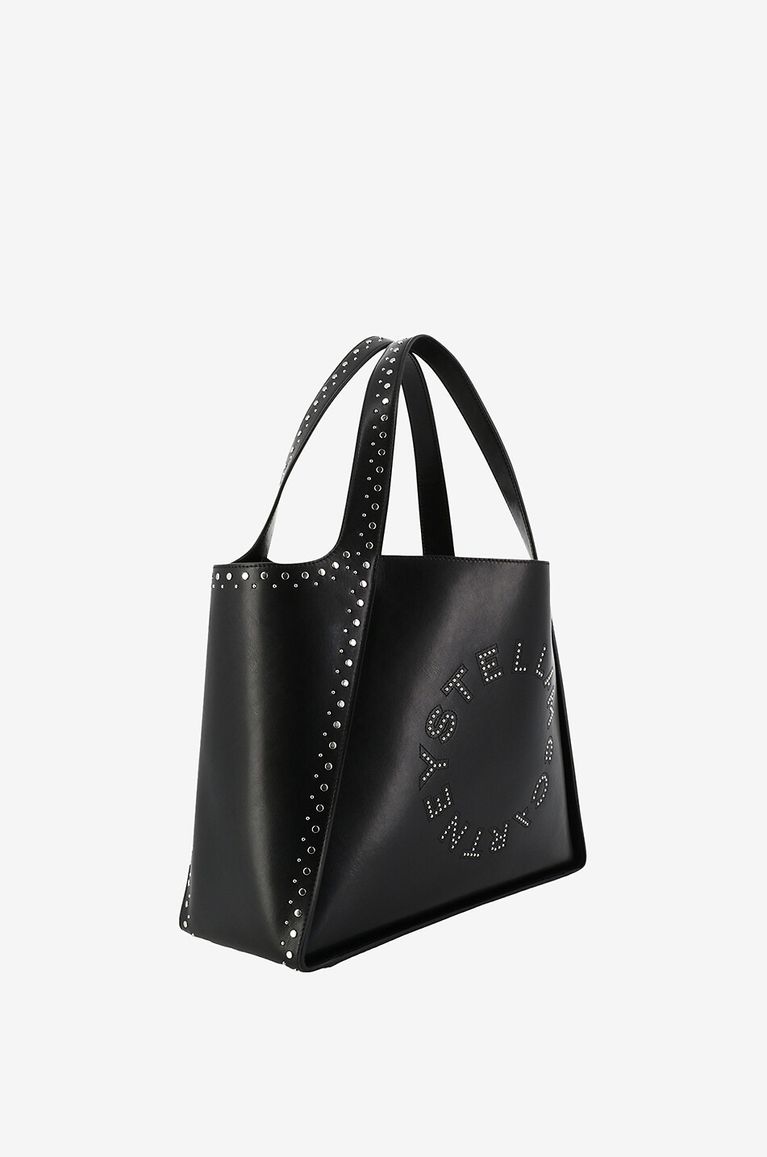 STELLA McCARTNEY Sac cabas clouté en cuir vegan Stella Logo Femme NOIR 2