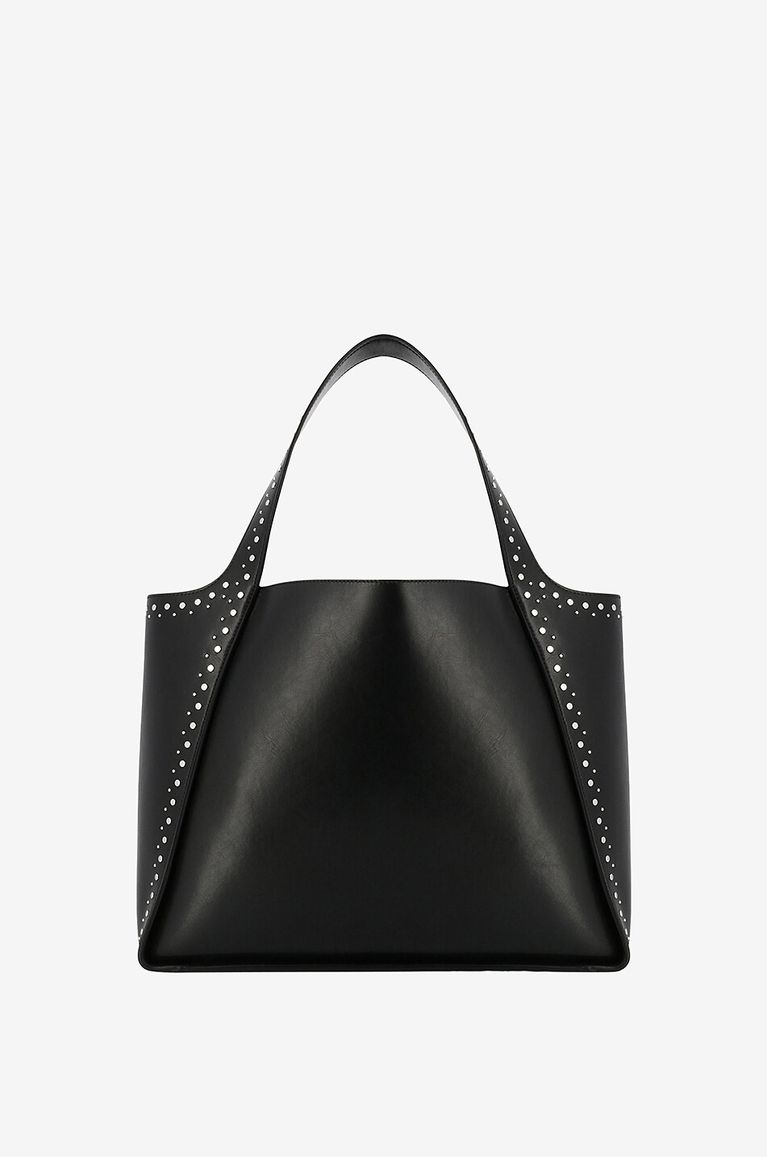 STELLA McCARTNEY Sac cabas clouté en cuir vegan Stella Logo Femme NOIR 3