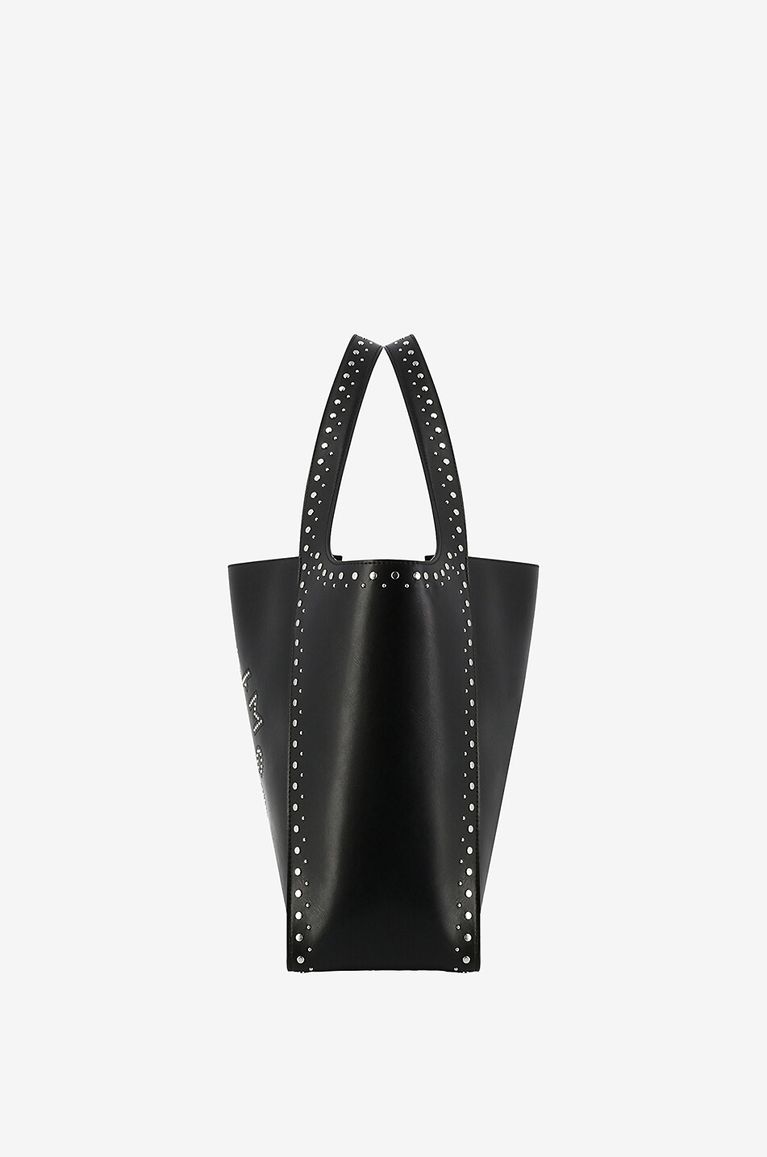 STELLA McCARTNEY Sac cabas clouté en cuir vegan Stella Logo Femme NOIR 4