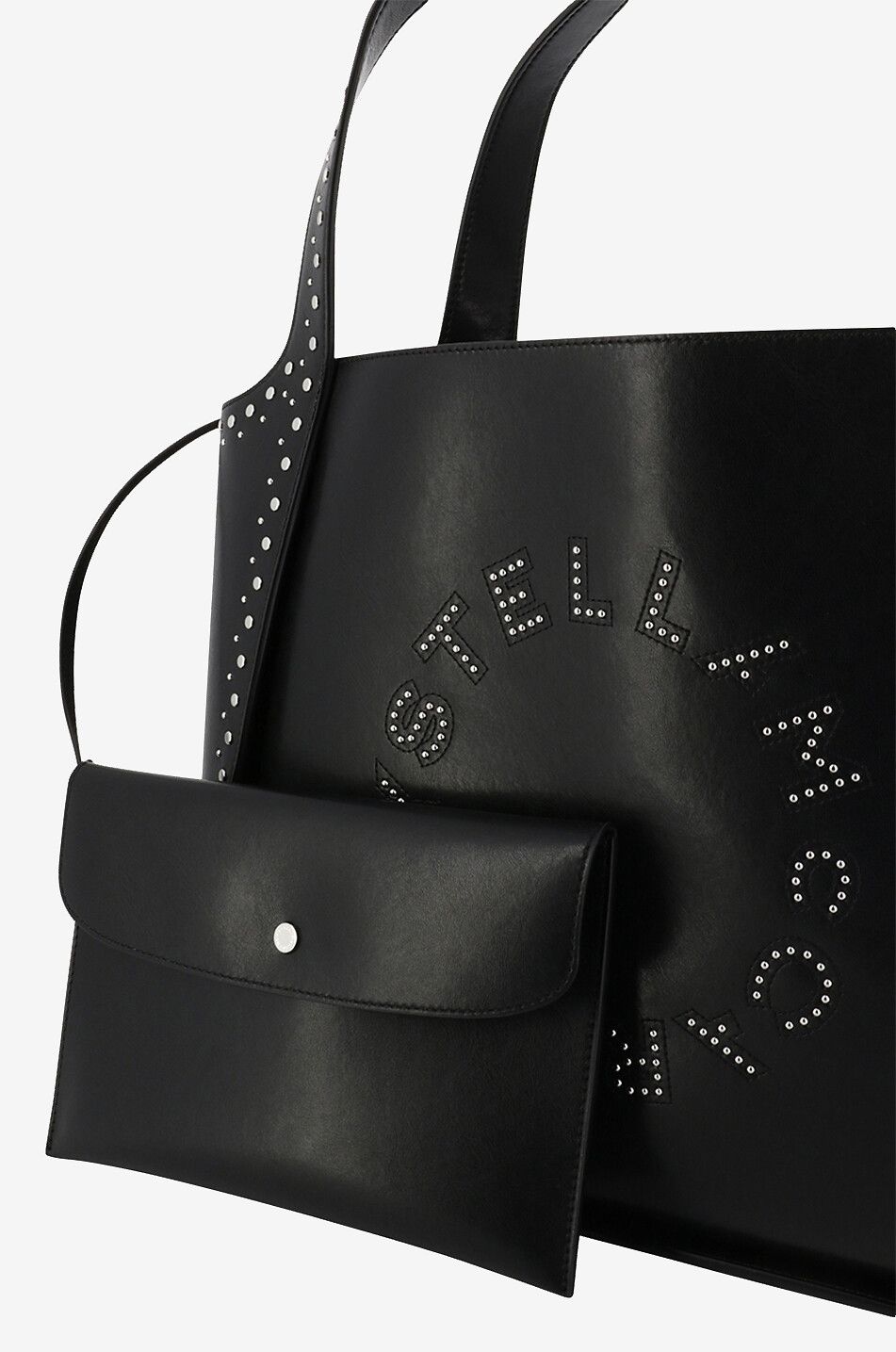 STELLA McCARTNEY Sac cabas clouté en cuir vegan Stella Logo Femme NOIR 5