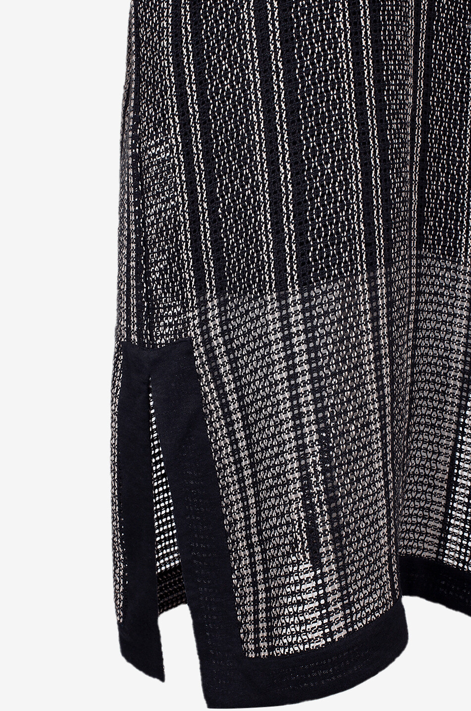 KITON Ärmelloses Häkel-Midikleid mit Streifen Damen SCHWARZ 4