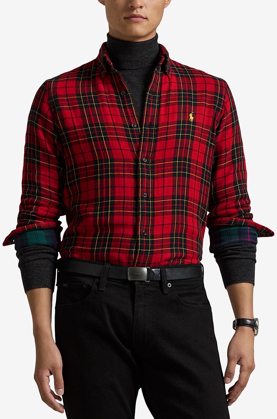 POLO RALPH LAUREN Custom Fit double-layer plaid shirt Men RED 2
