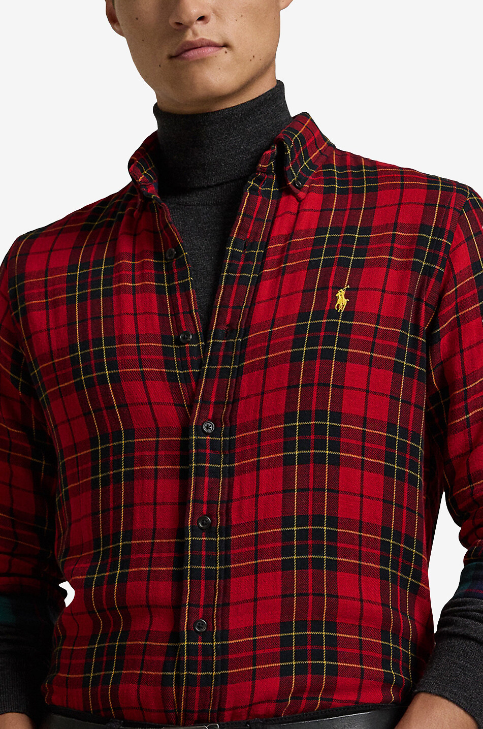 POLO RALPH LAUREN Custom Fit double-layer plaid shirt Men RED 5