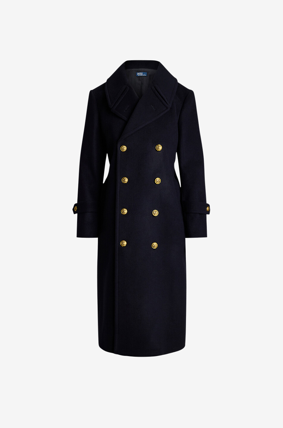 Polo cinched double-breasted wool coat