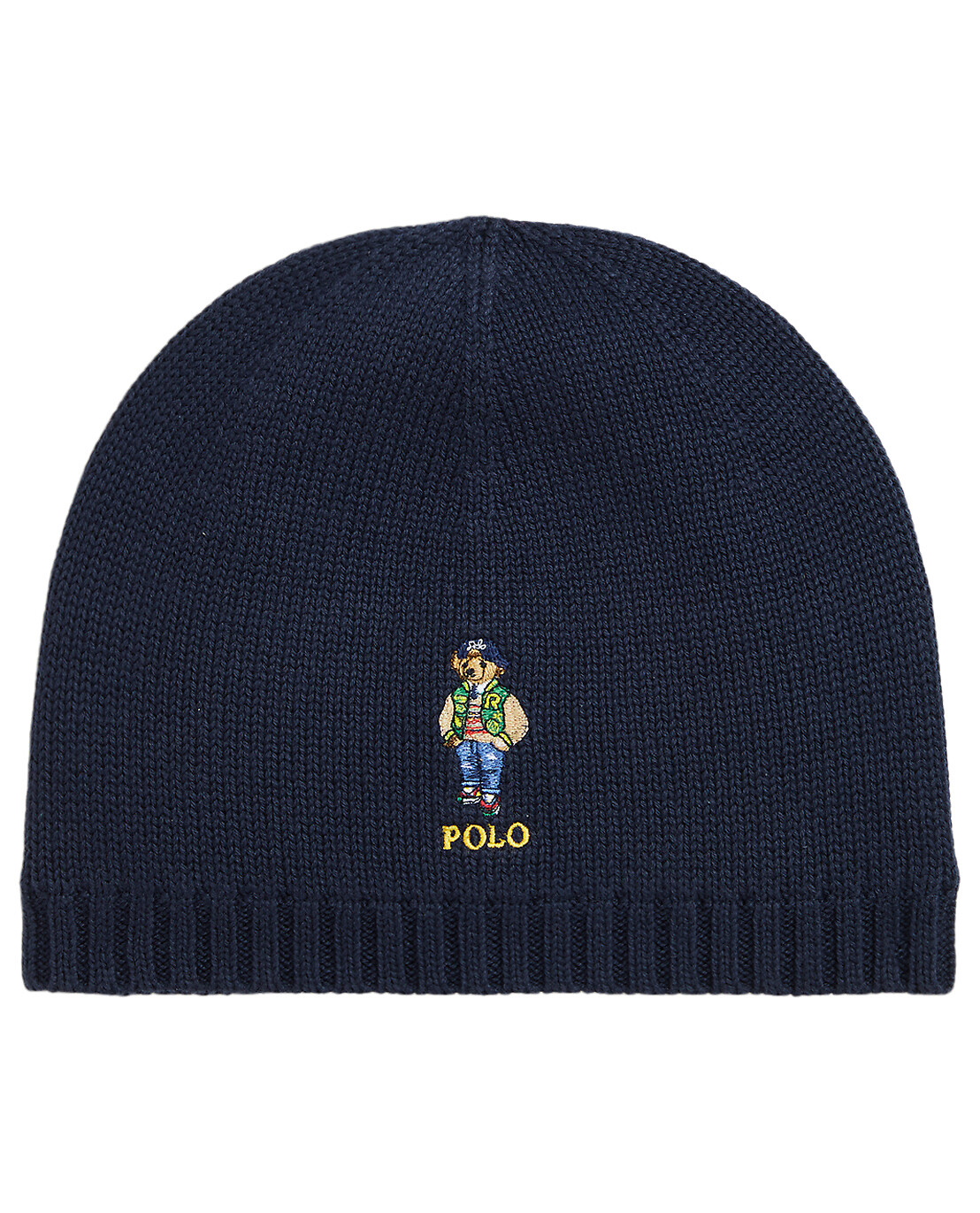 Sporty Polo Bear embroidered boy s cotton beanie