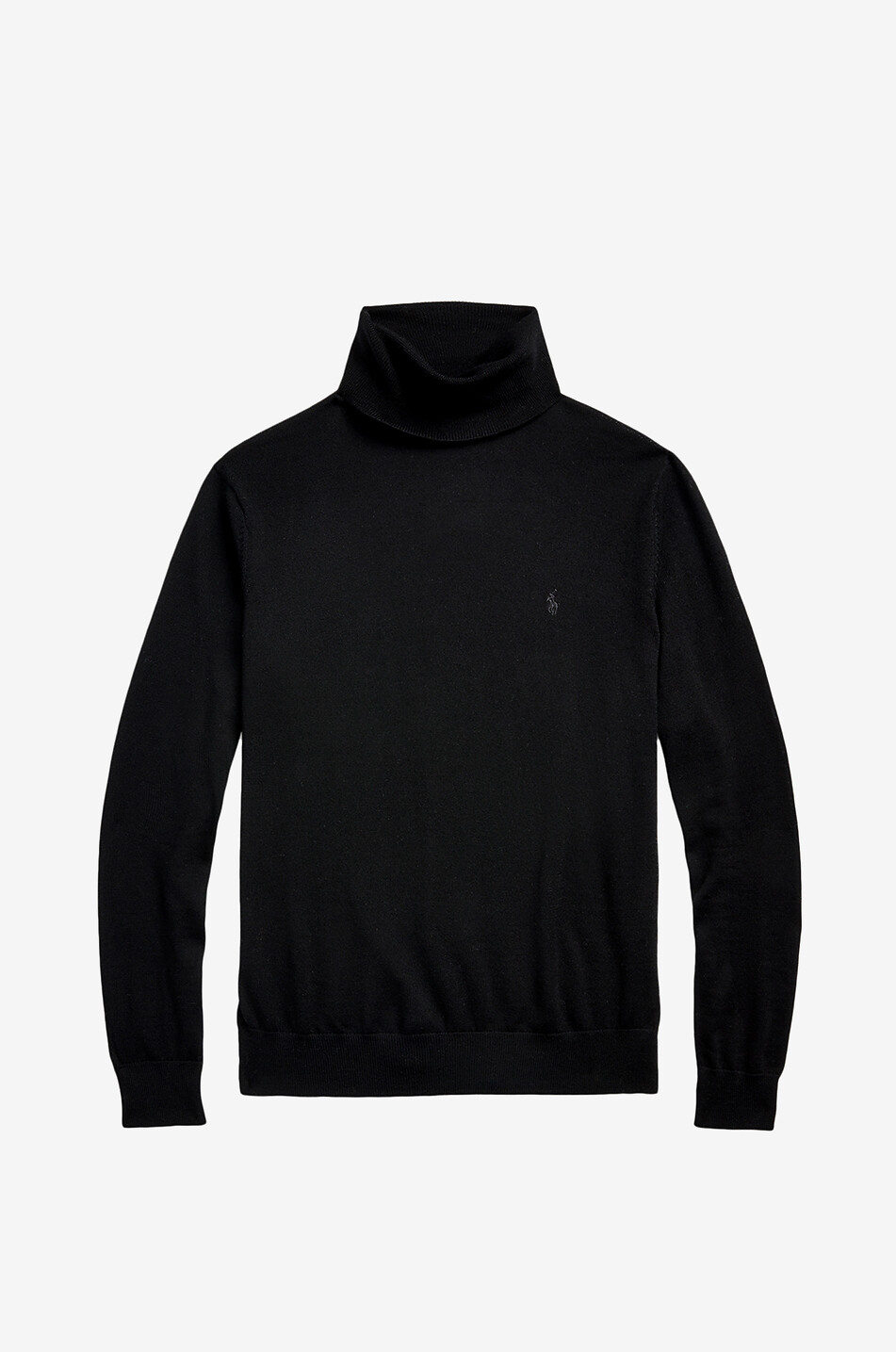 Weiter Merinowollpullover mit Rollkragen Pony