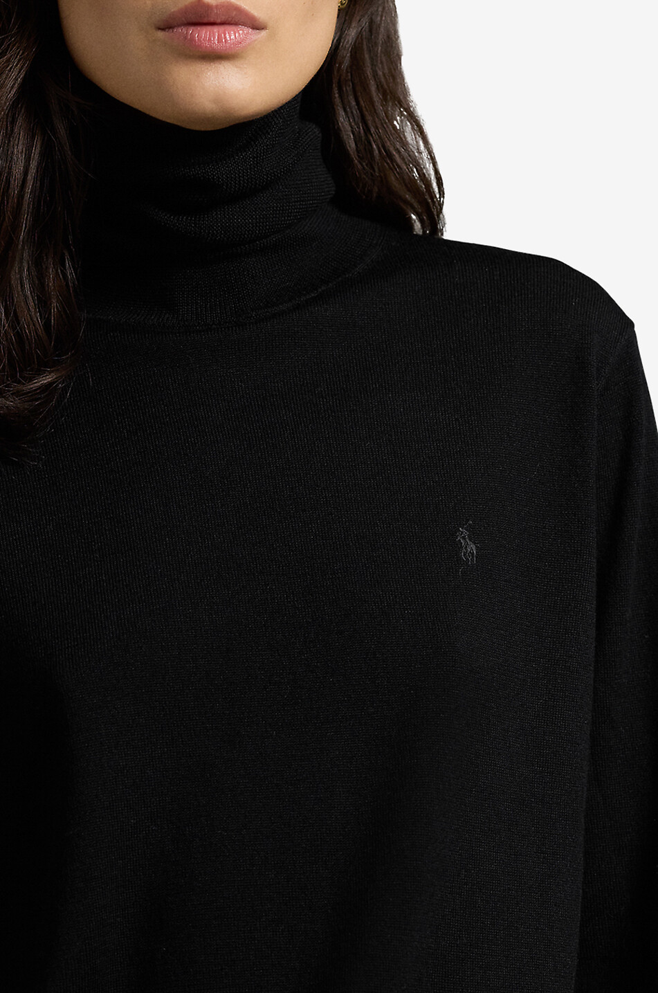 Pull ample à col roulé en laine mérinos Pony