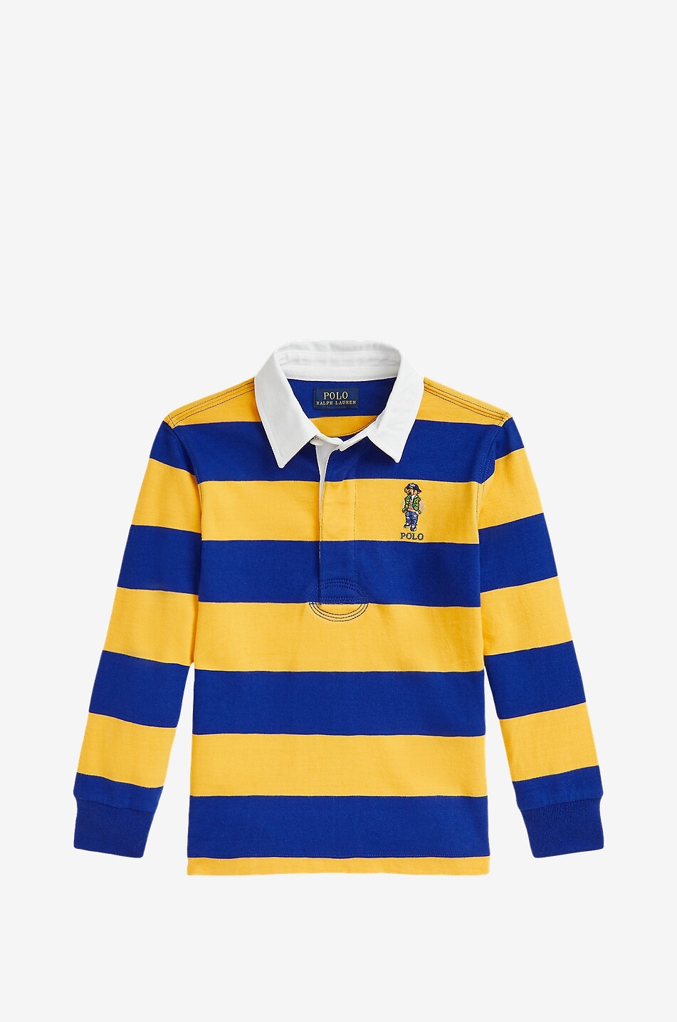 Varsity Polo Bear striped long-sleeved boy's polo shirt