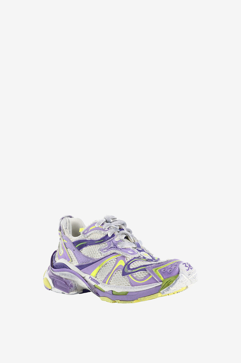 Baskets basses à lacets en mesh détails fluo Runner 2