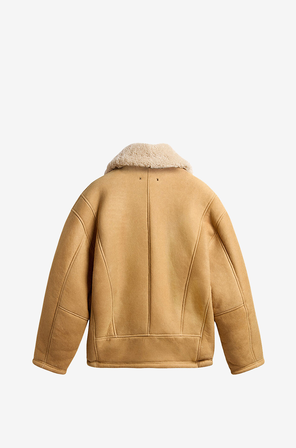 Tan shearling coat womens hotsell