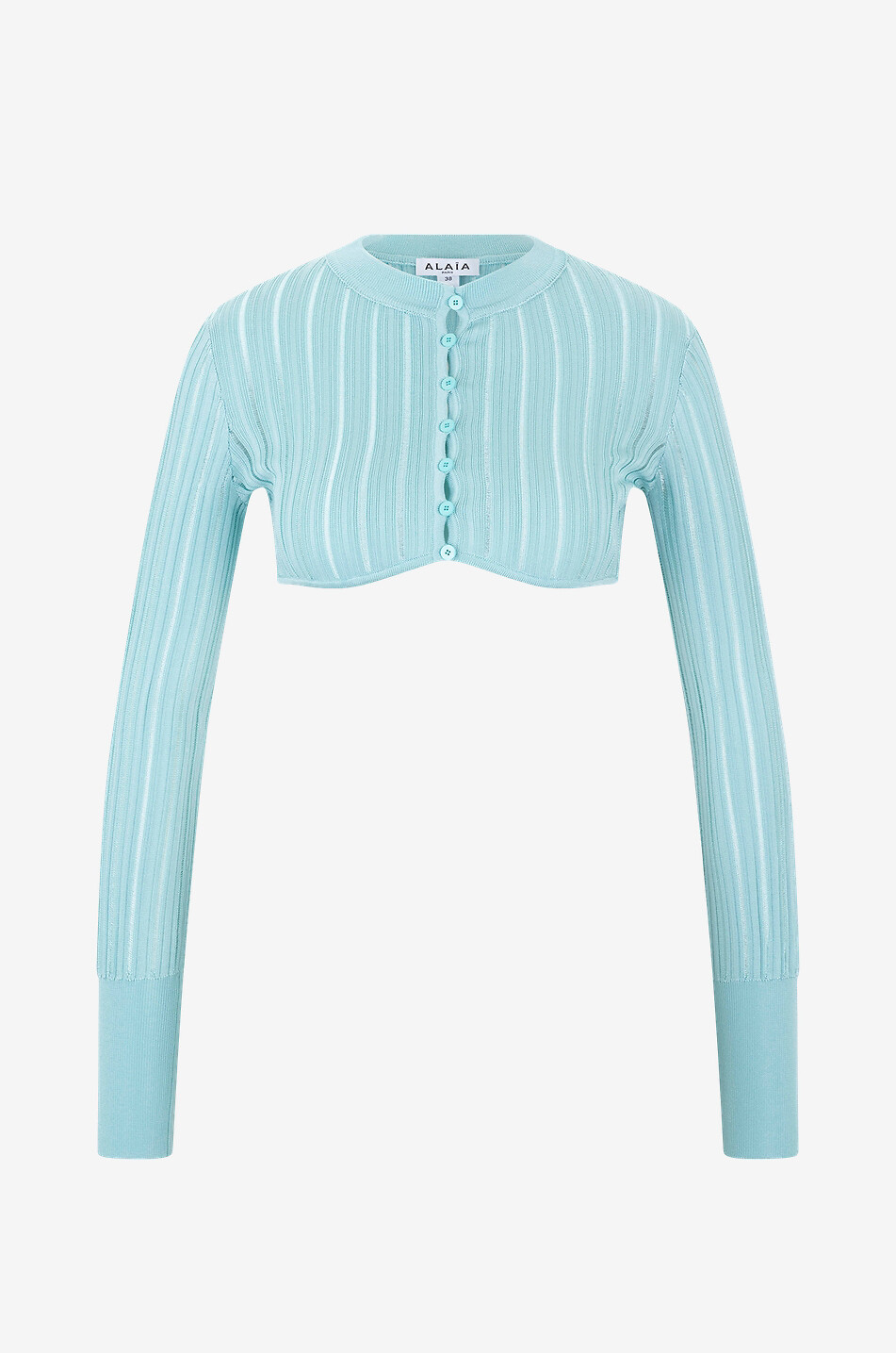 Crinoline cropped openwork cardigan