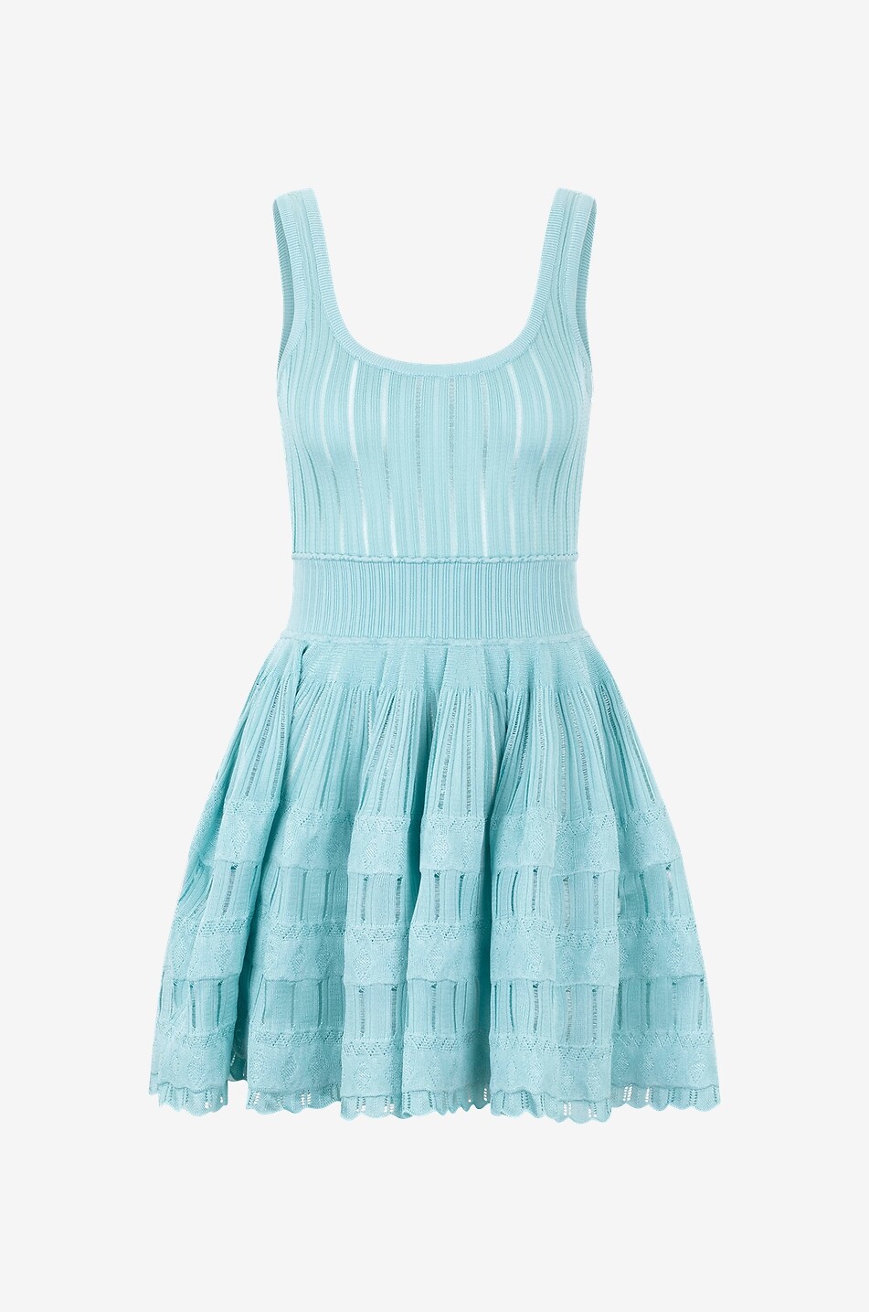 Crinoline fine openwork knit mini dress