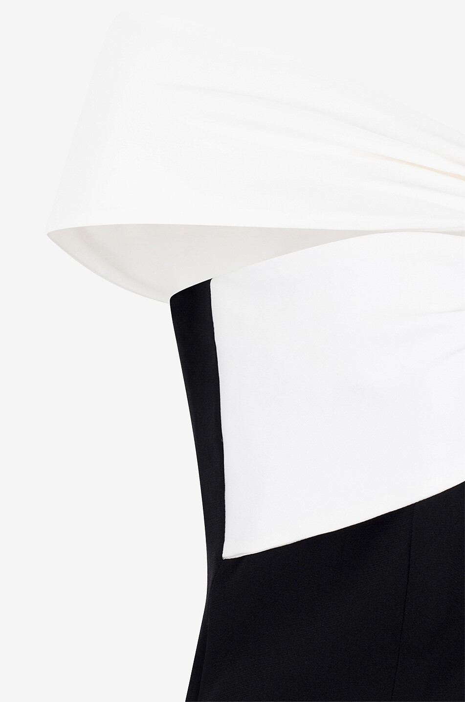 ROLAND MOURET Top à épaules dénudées en cady bicolore Femme NOIR 3