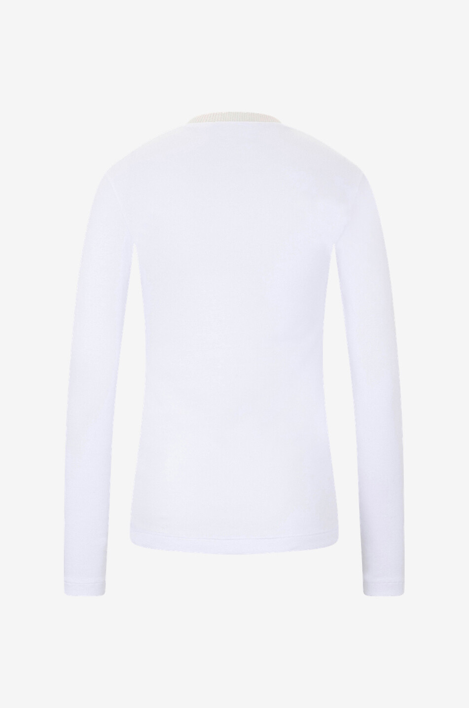 Fitted ribbed long-sleeved T-shirt with glittering knit