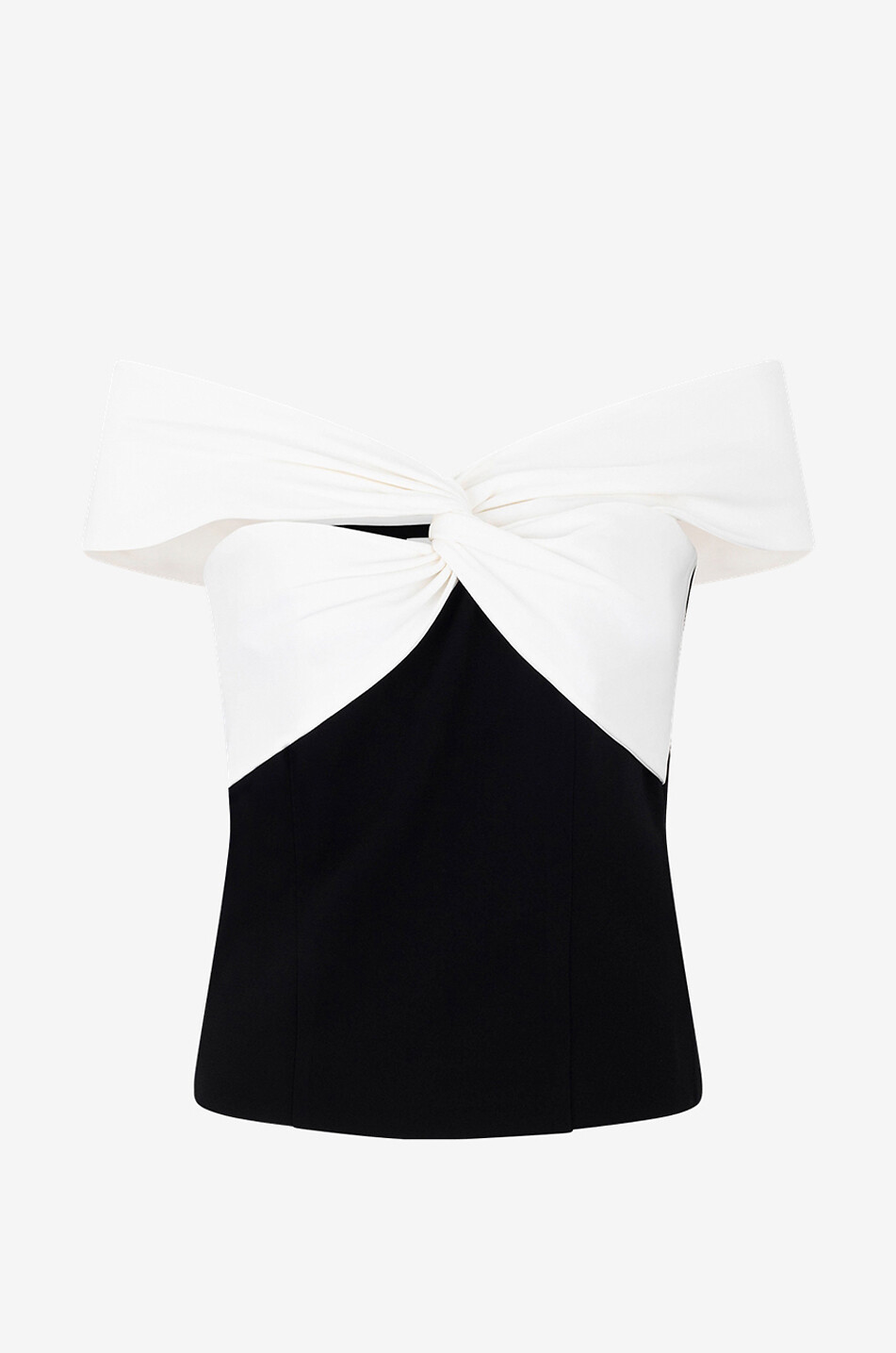 ROLAND MOURET Top à épaules dénudées en cady bicolore Femme NOIR 1