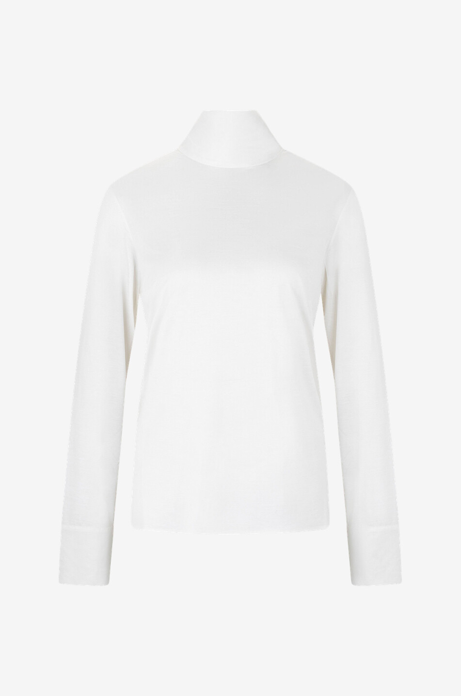 FABIANA FILIPPI Langarm-Top mit Stehkragen aus Seidenjersey Damen WEISS 1