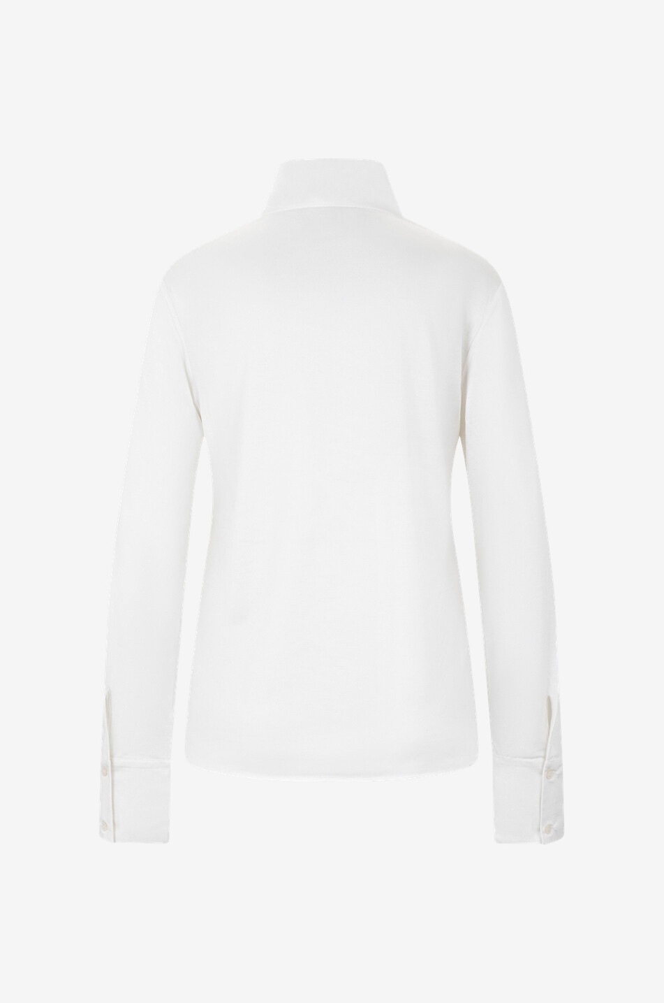 FABIANA FILIPPI Langarm-Top mit Stehkragen aus Seidenjersey Damen WEISS 2