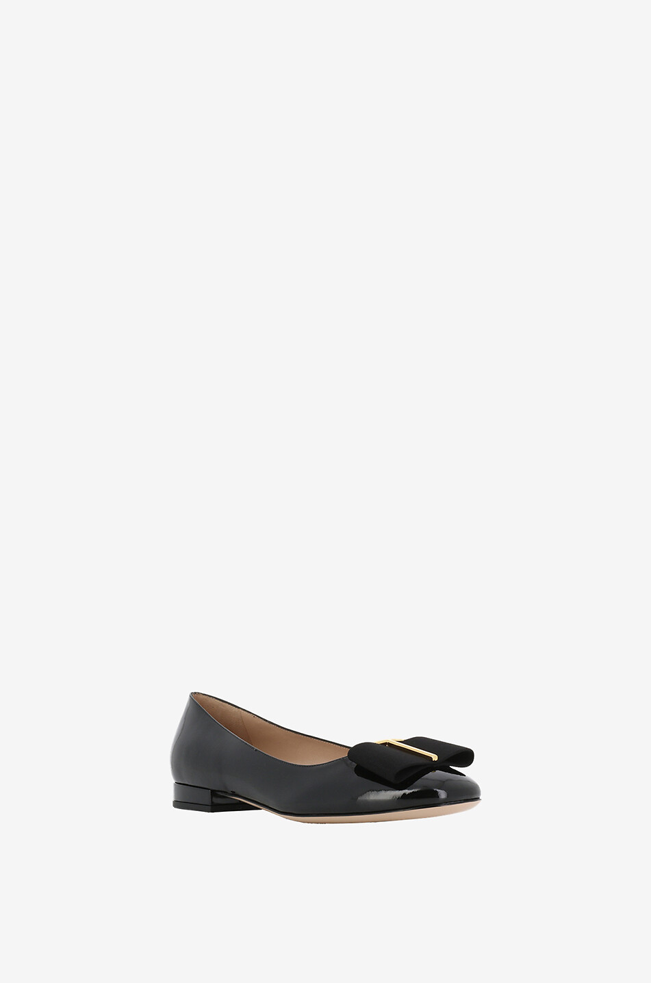 TOM FORD Audrey patent leather ballet flats with grosgrain bow Women BLACK 1