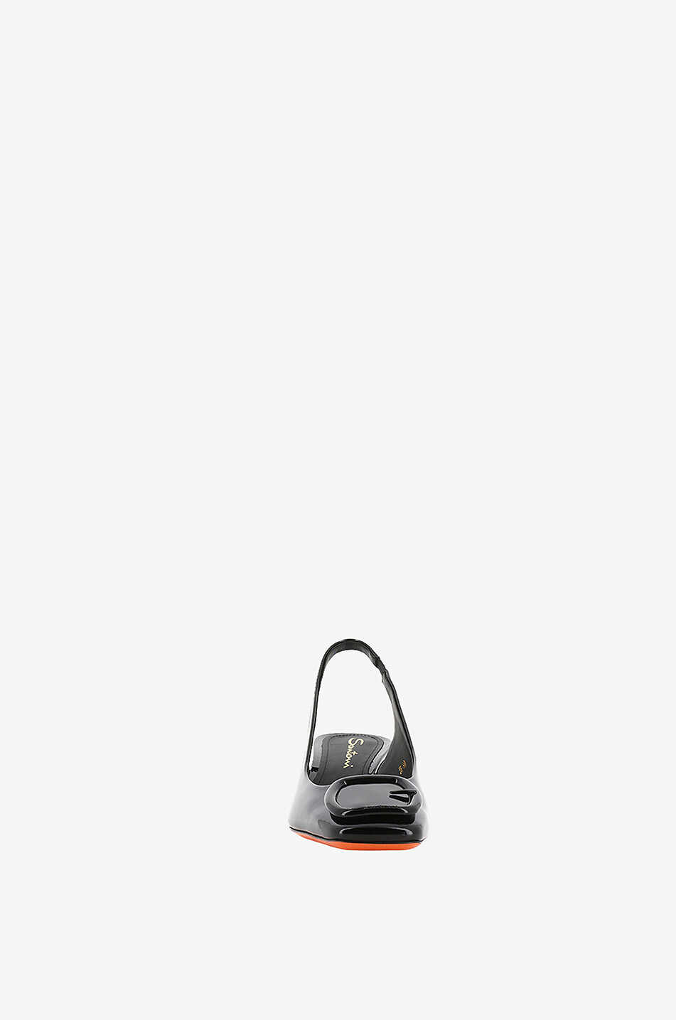 SANTONI Slingback-Pumps aus Lackleder mit Blockabsatz und Schnalle 50 Damen SCHWARZ 2