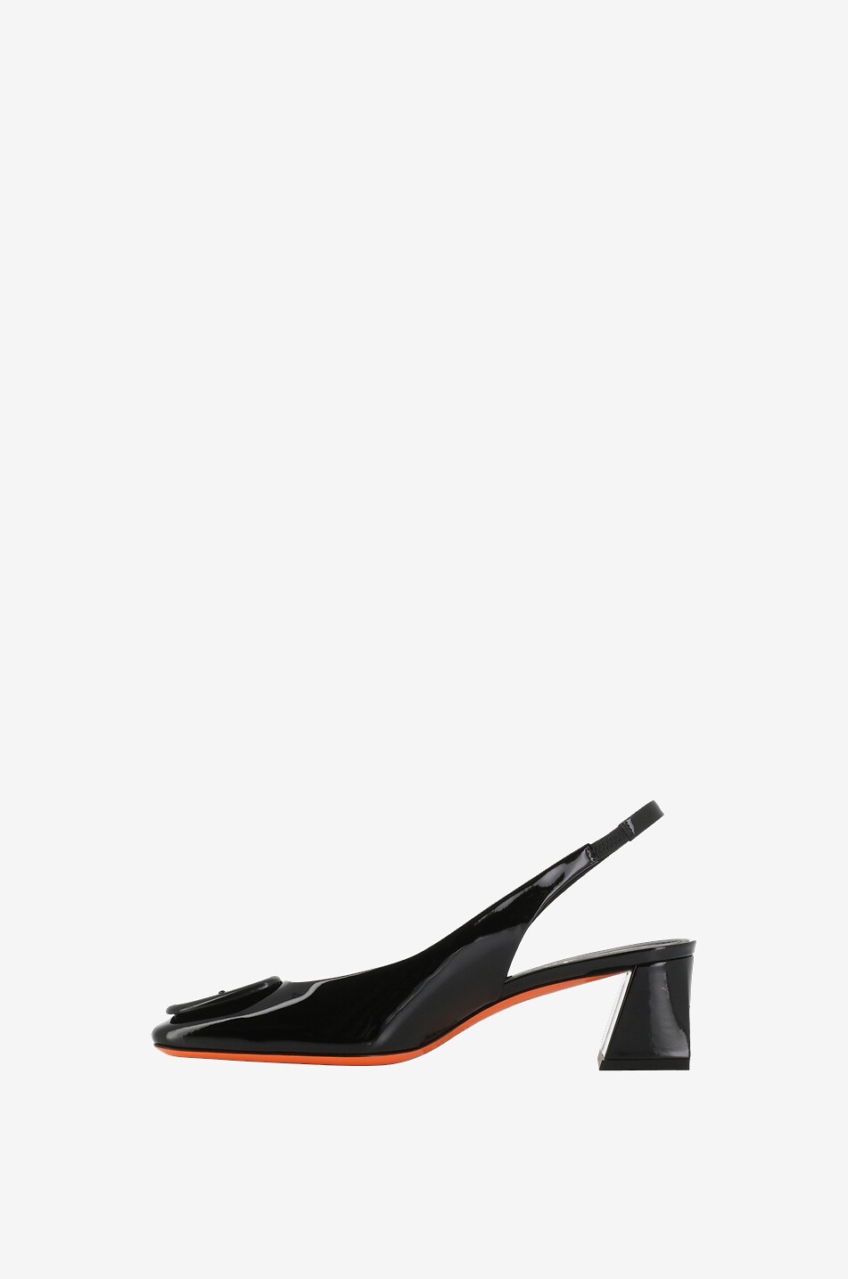SANTONI Slingback-Pumps aus Lackleder mit Blockabsatz und Schnalle 50 Damen SCHWARZ 3