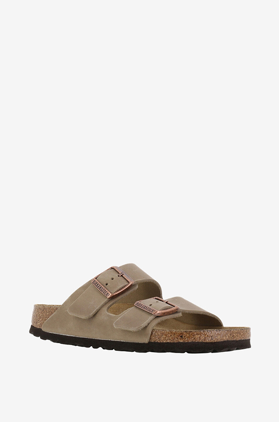 BIRKENSTOCK Mules plates en cuir nubuck Arizona BS Femme MARRON CLAIR 1